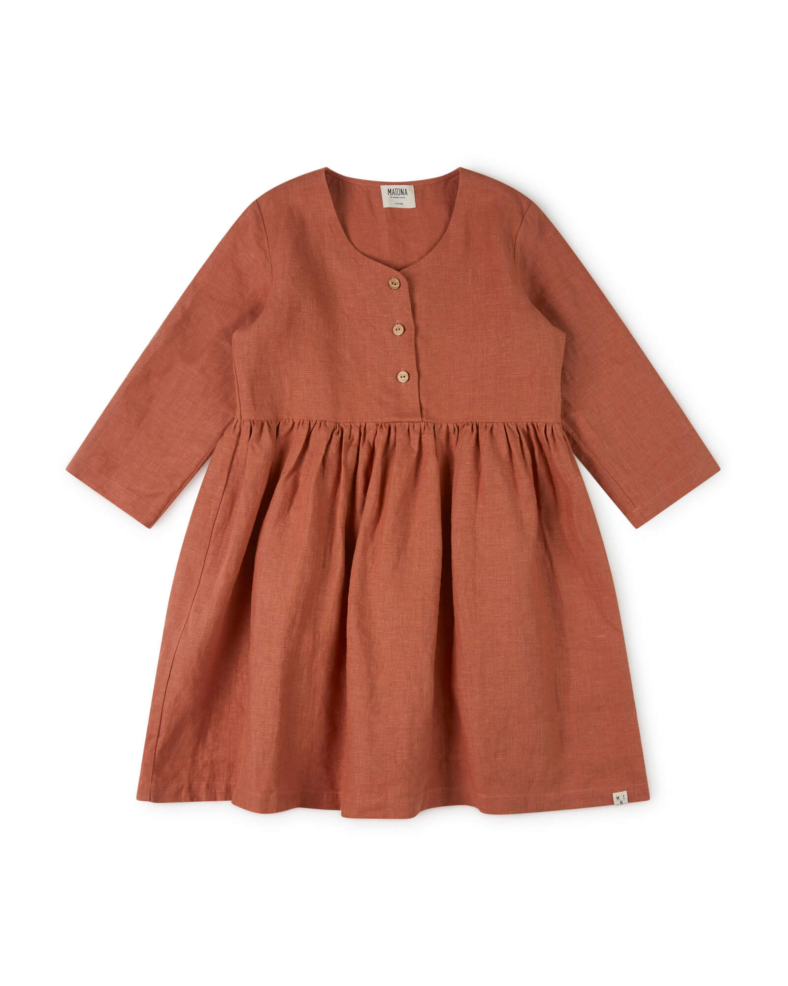 Buttoned Midi Dress russet