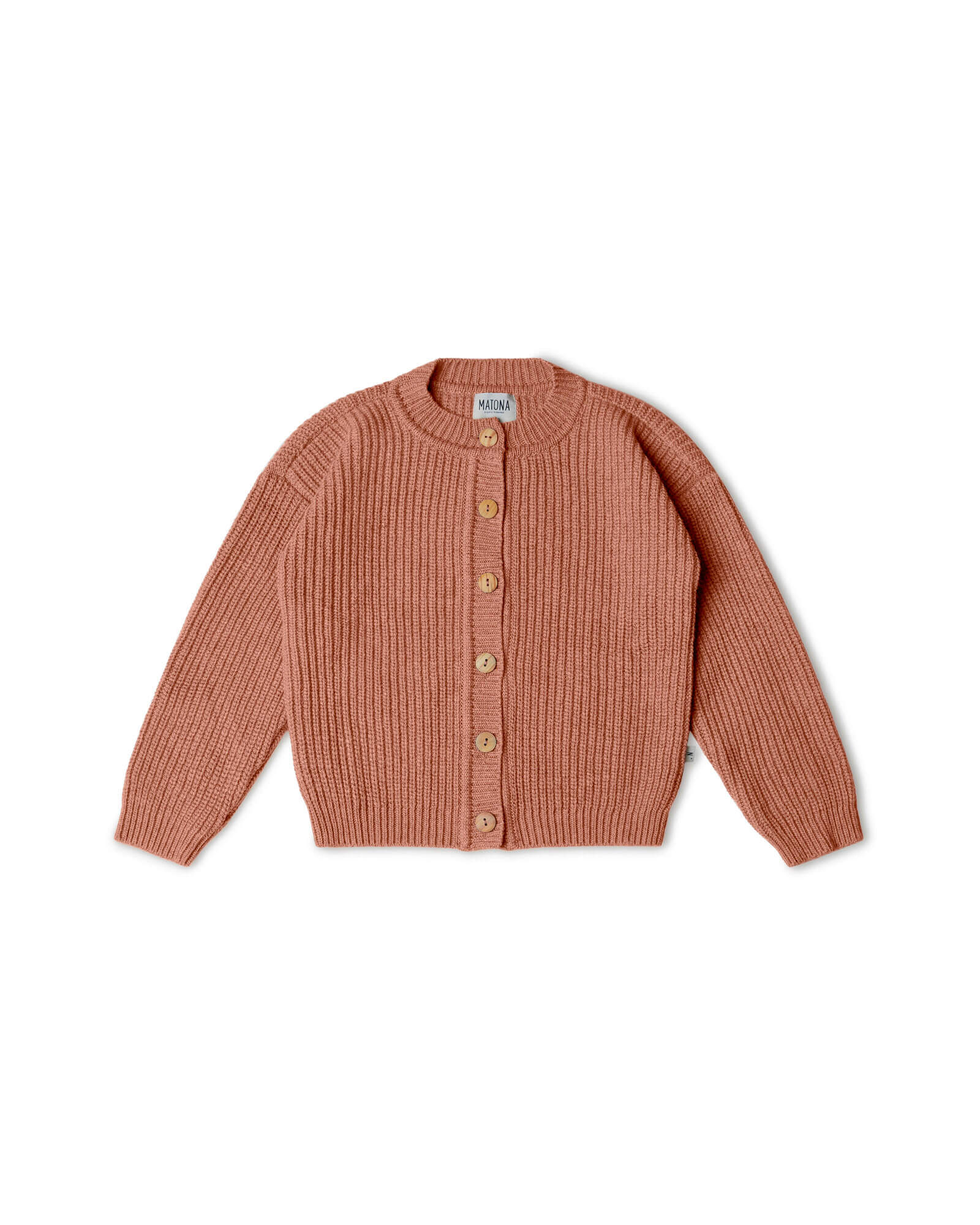 Round Neck Cardigan antique rose