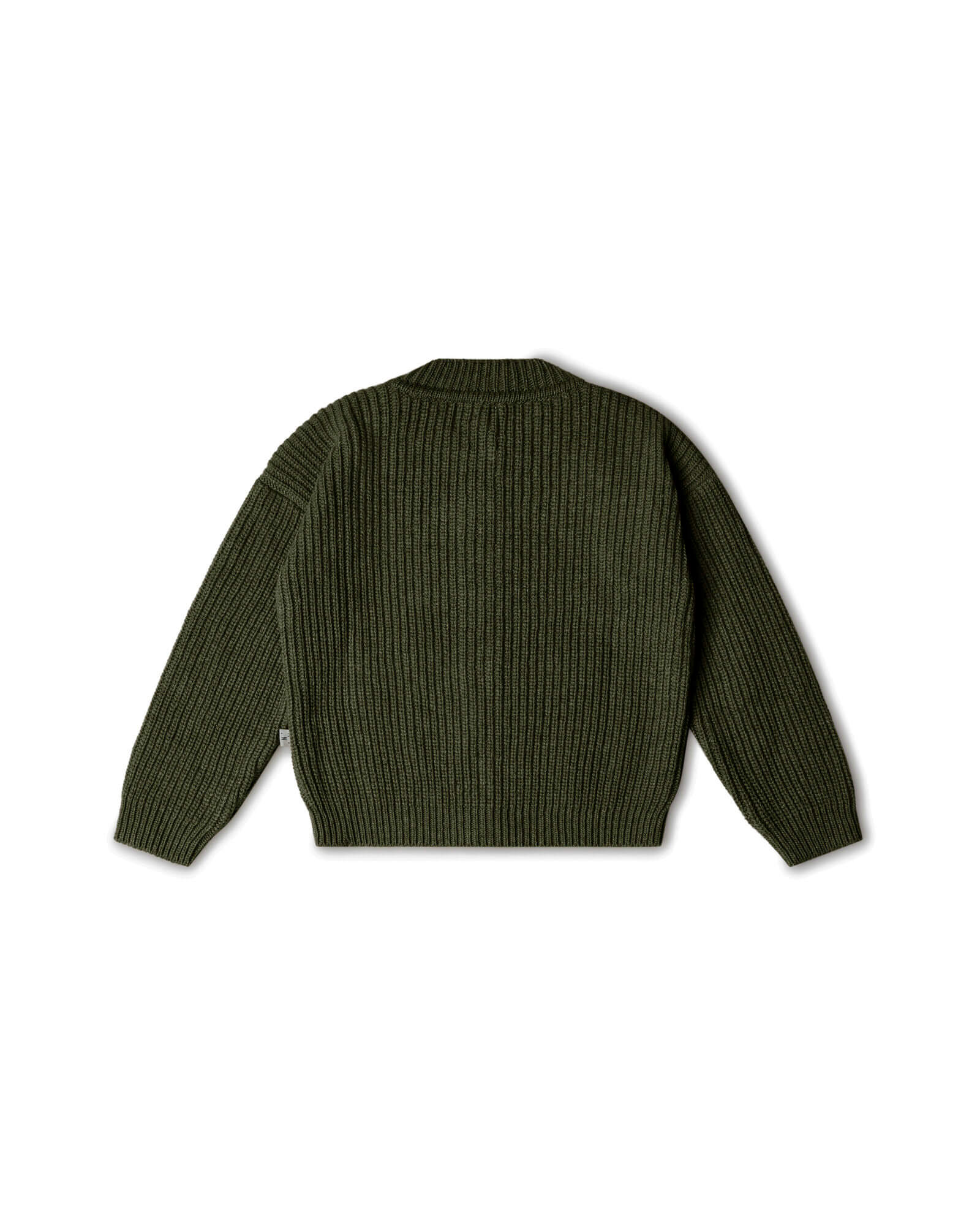 Round Neck Cardigan loden green