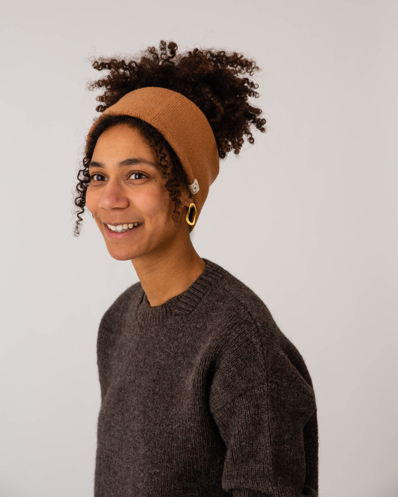 Knitted Headband ochre