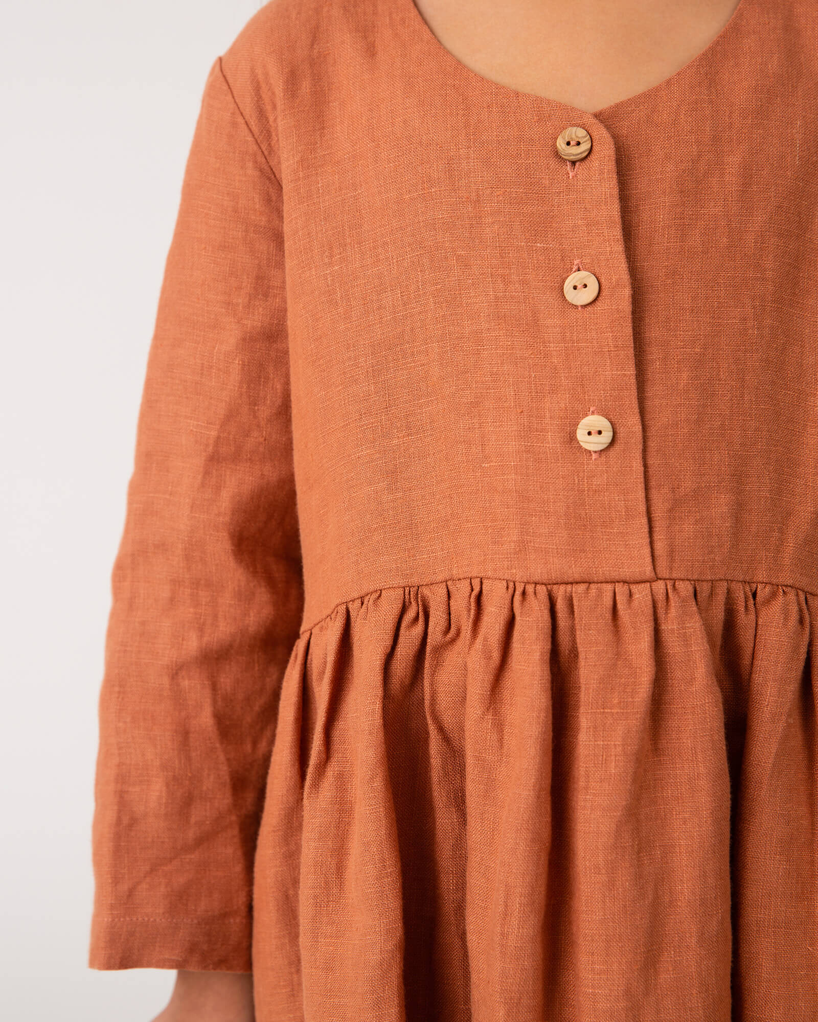 Buttoned Midi Dress russet