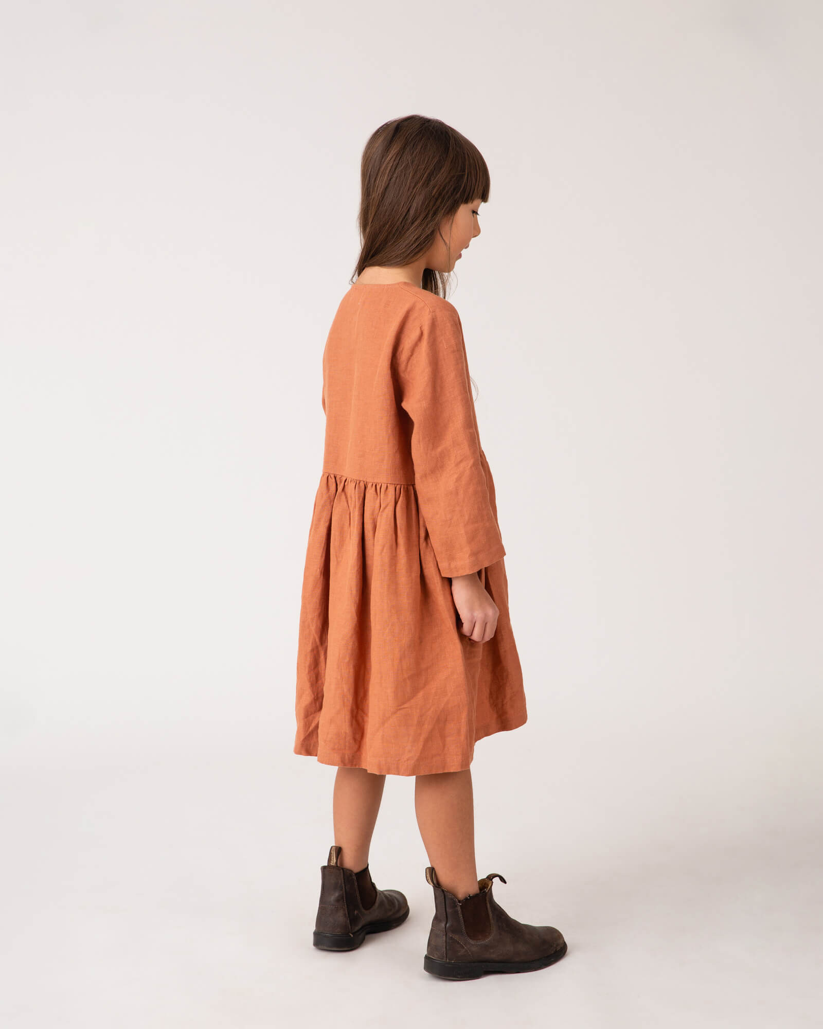 Buttoned Midi Dress russet