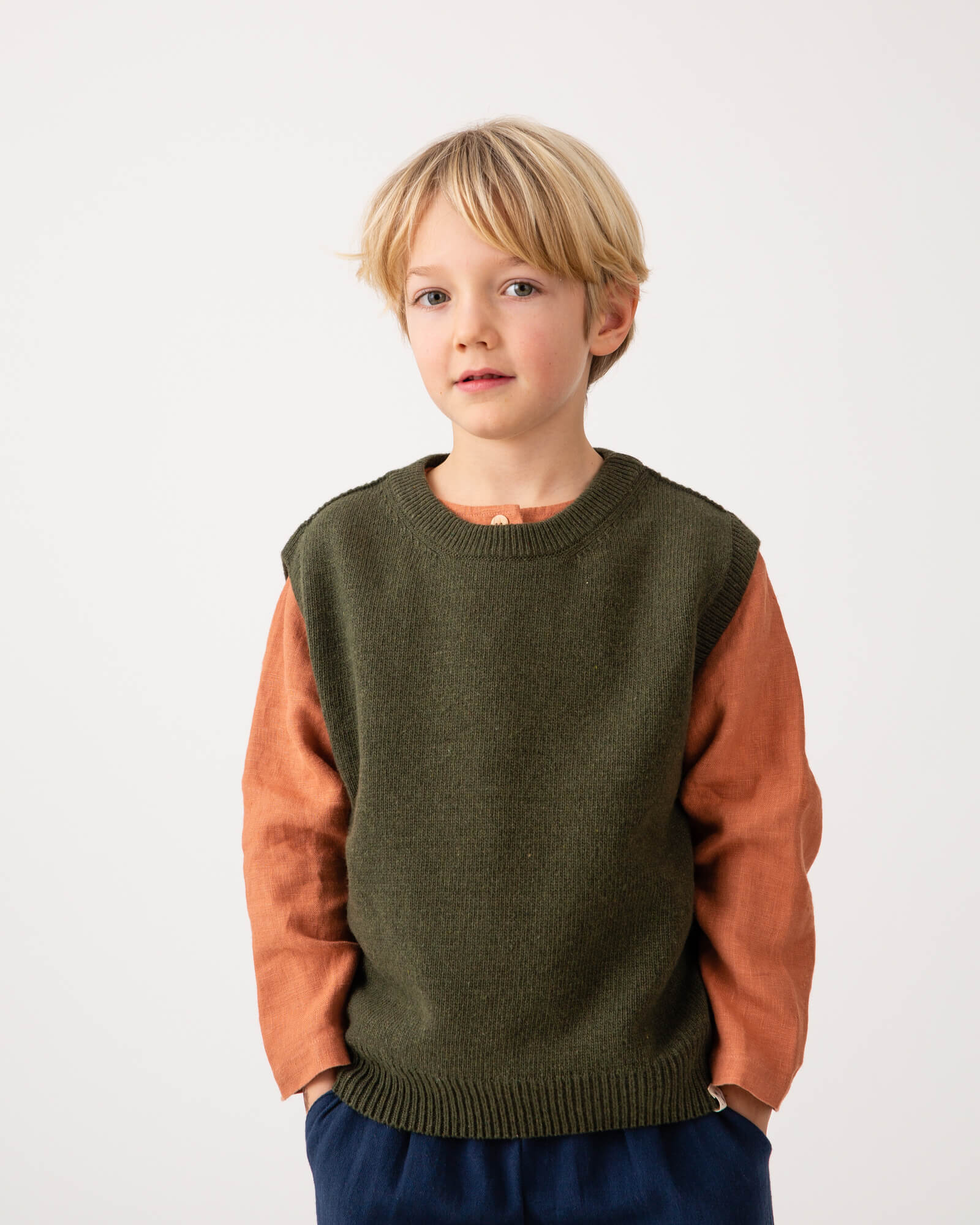 Knit Vest loden green