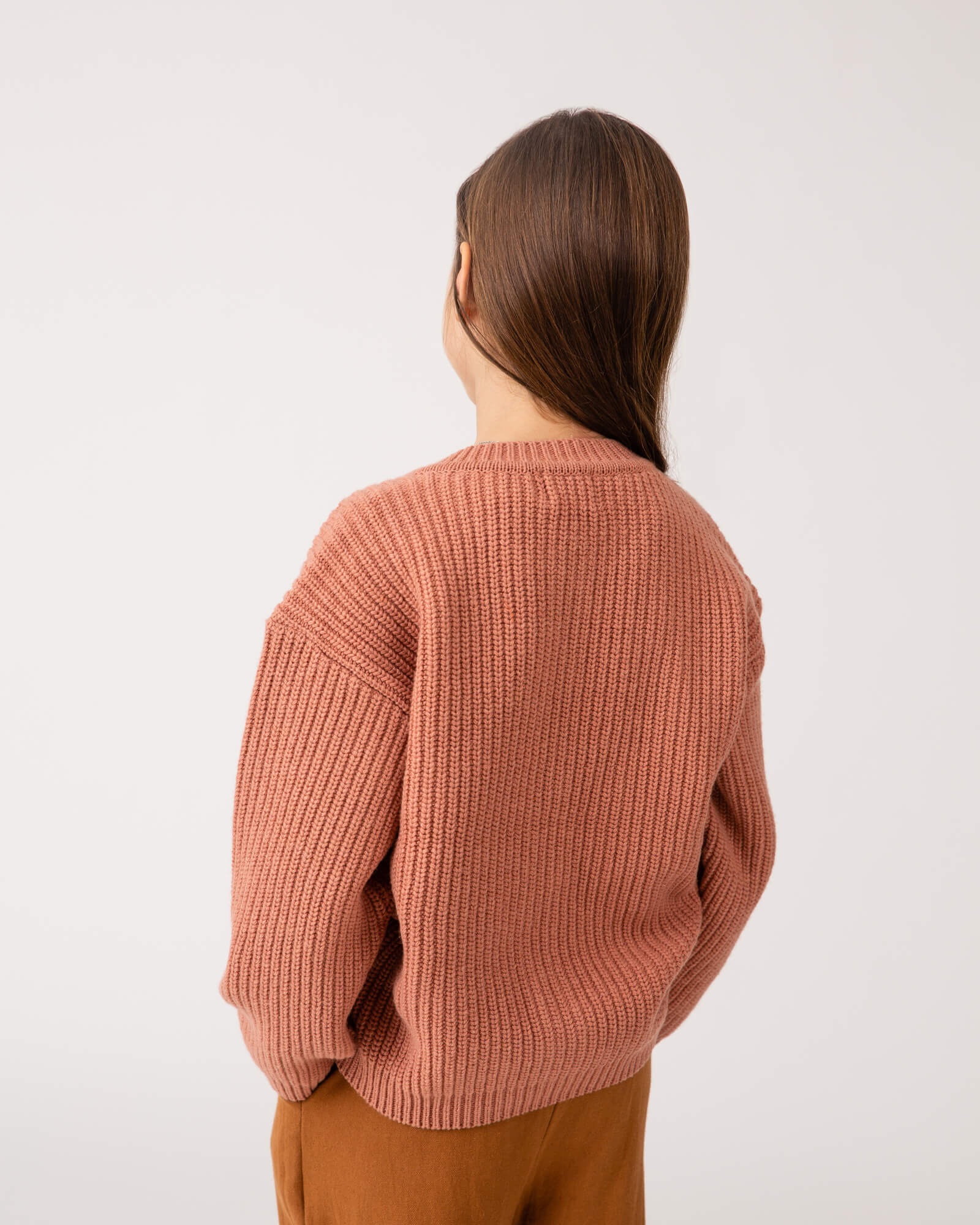 Round Neck Cardigan antique rose