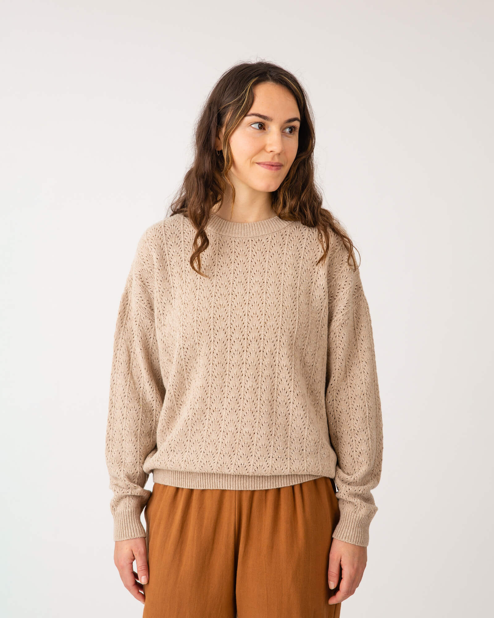 Pointelle sweater clearance