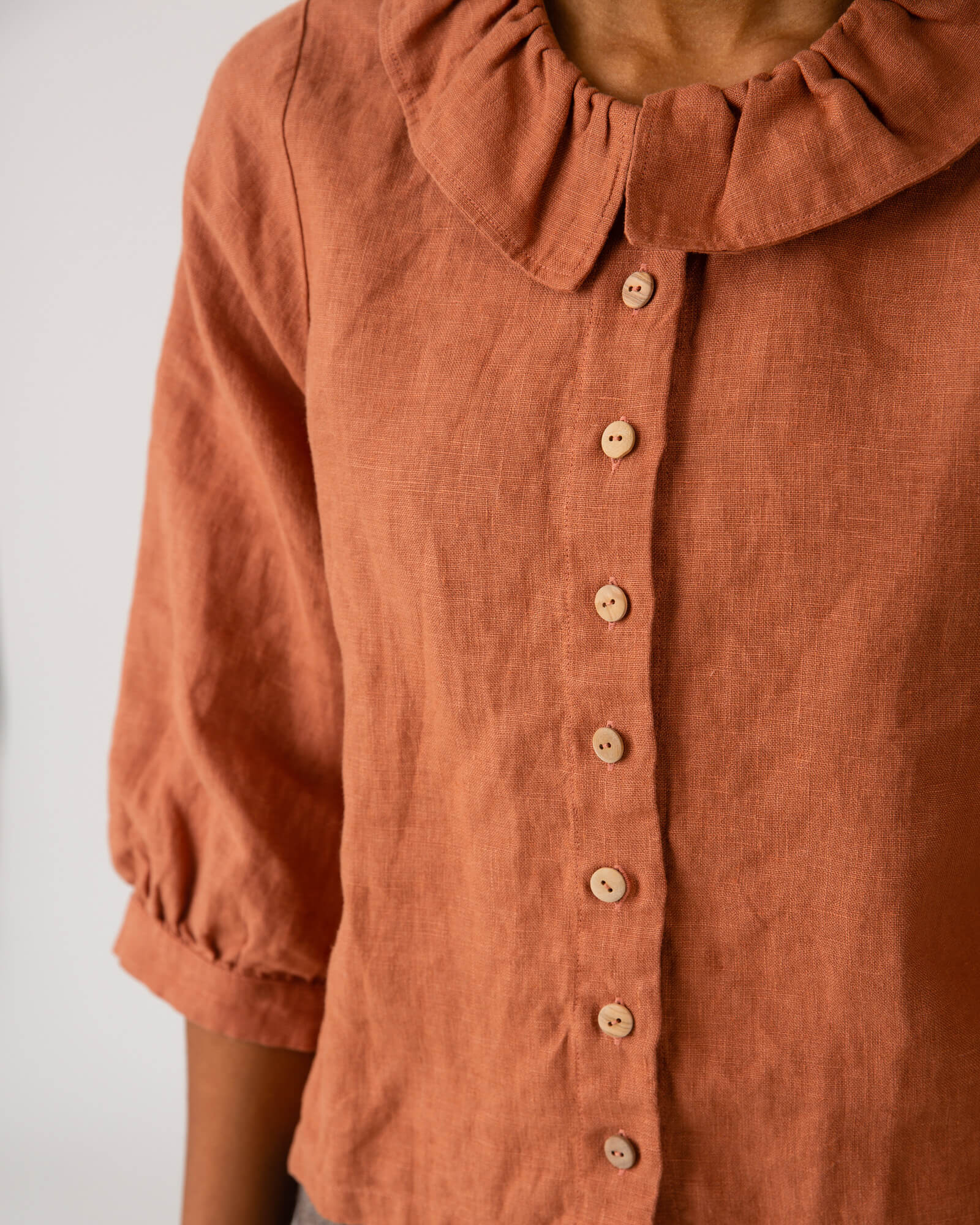 Ruffled Collar Blouse russet