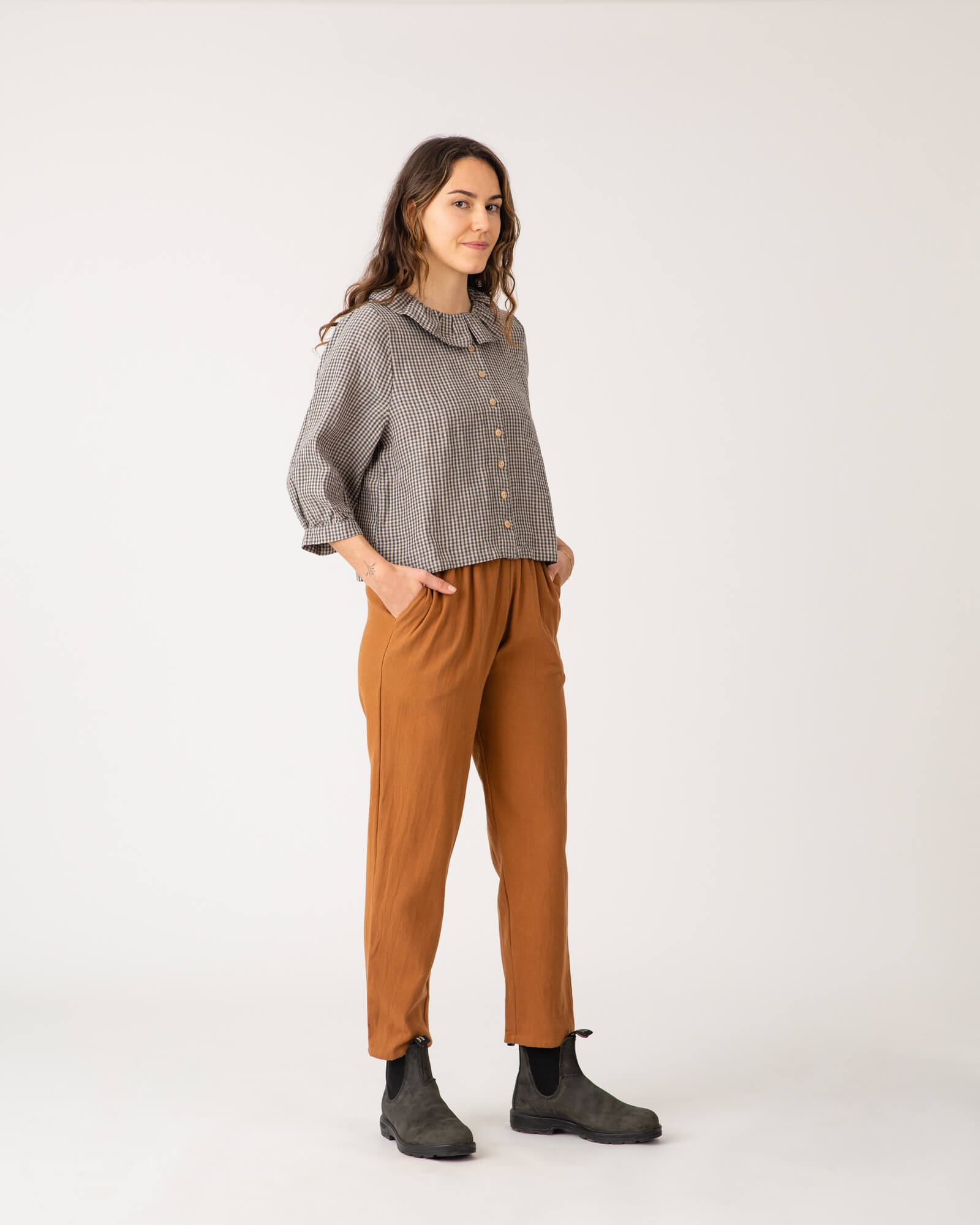 Ruffled Collar Blouse vichy