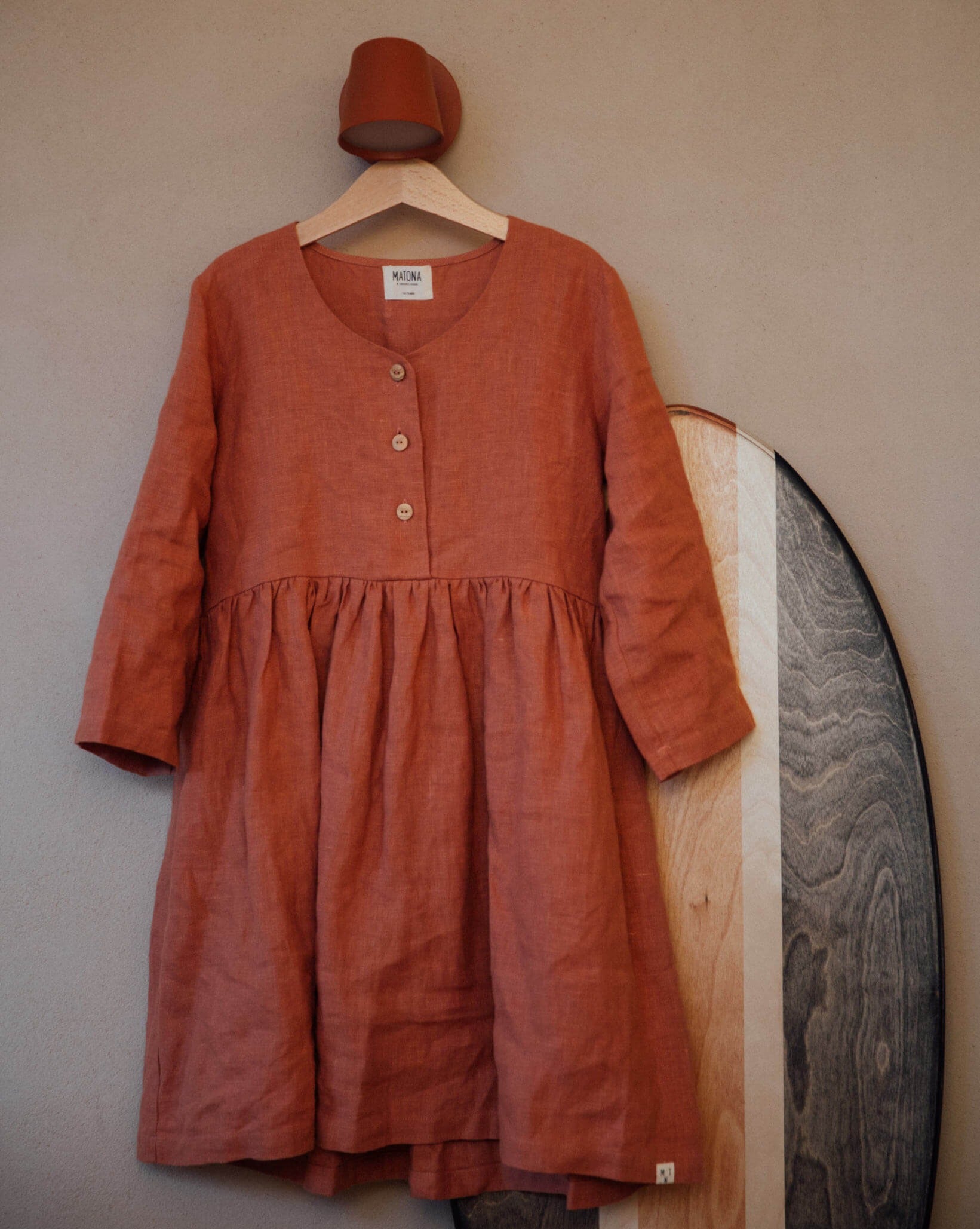 Buttoned Midi Dress russet