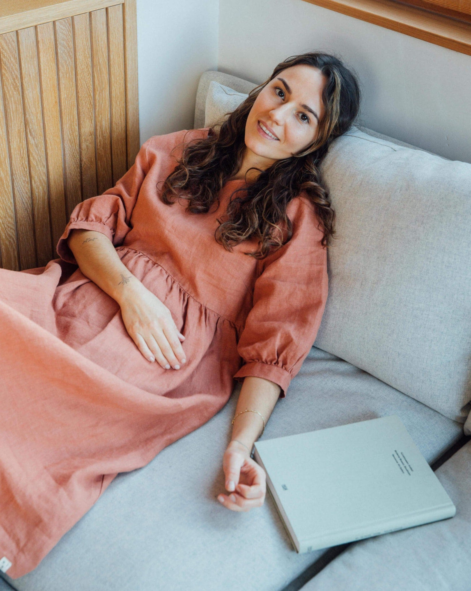 Puff Sleeve Dress russet
