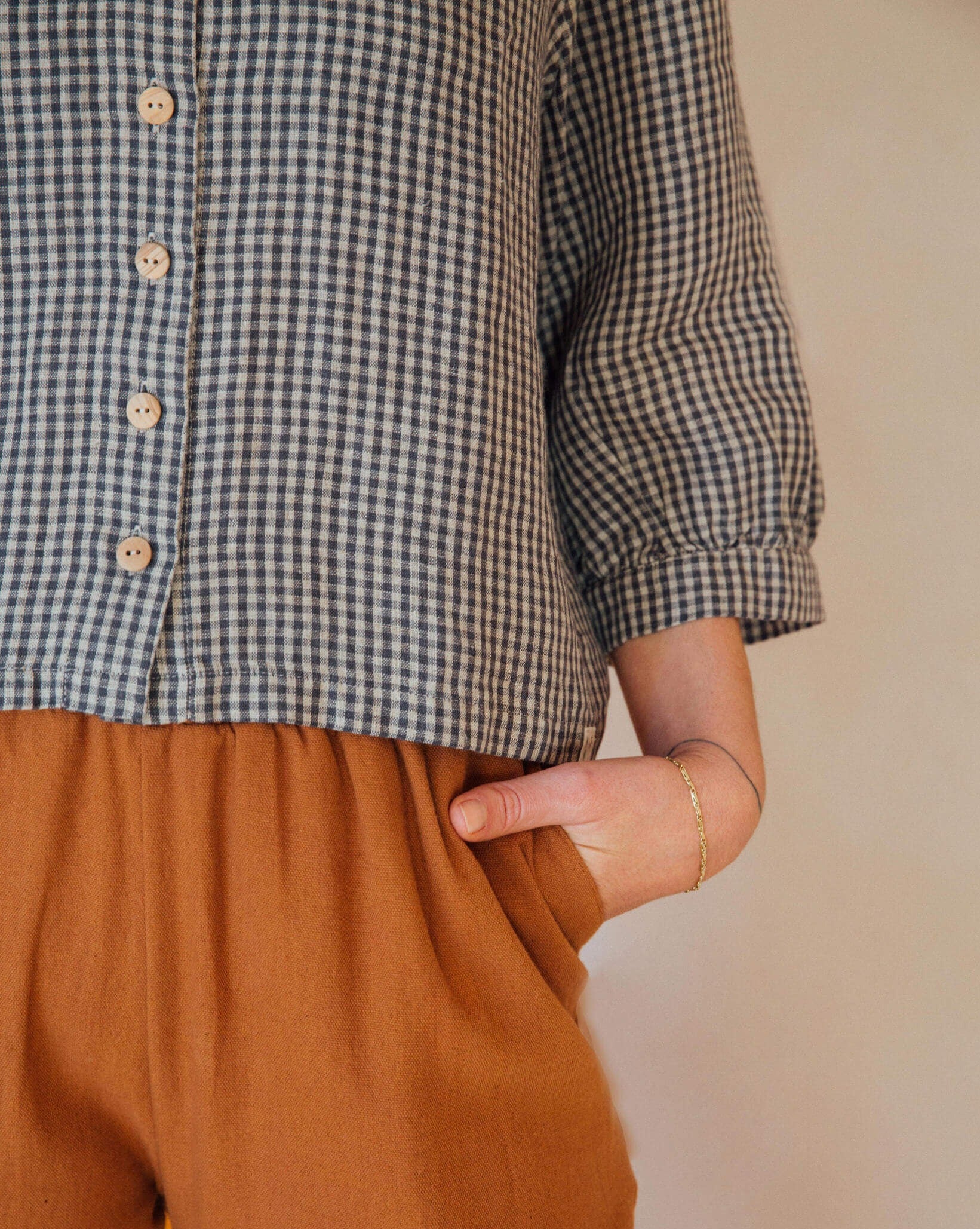 Ruffled Collar Blouse vichy