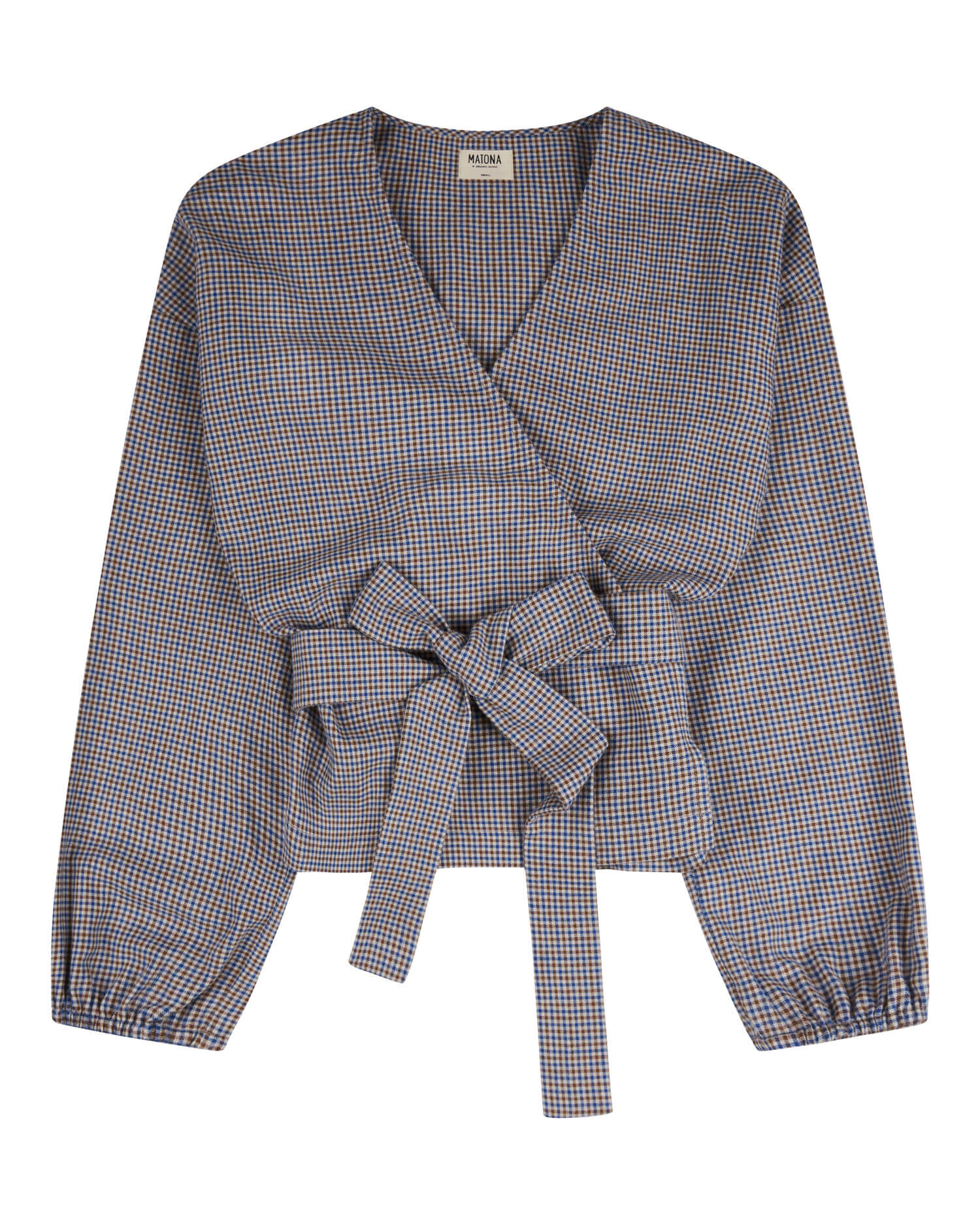 Flannel Wrap Blouse pepita