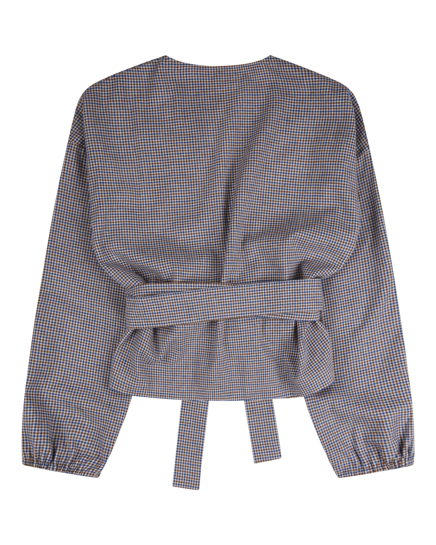 Flannel Wrap Blouse pepita