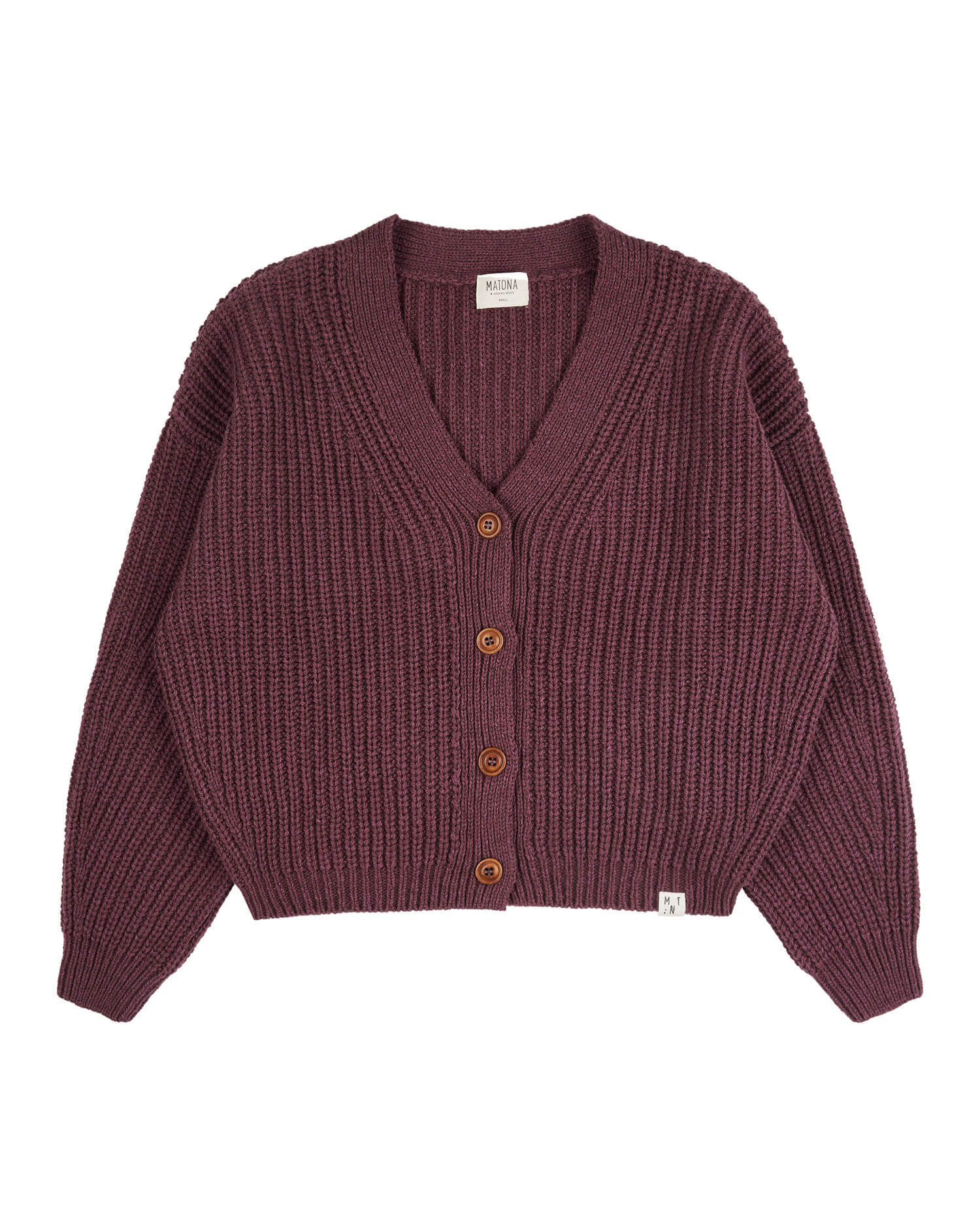 Organic Knit Cardigan berry