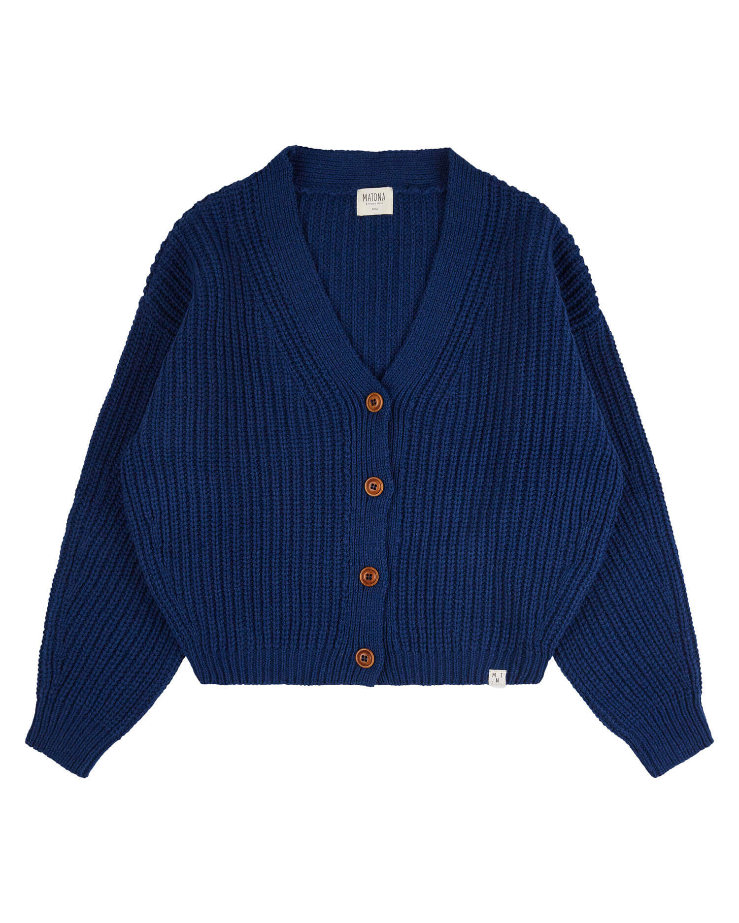 Organic Knit Cardigan royal blue