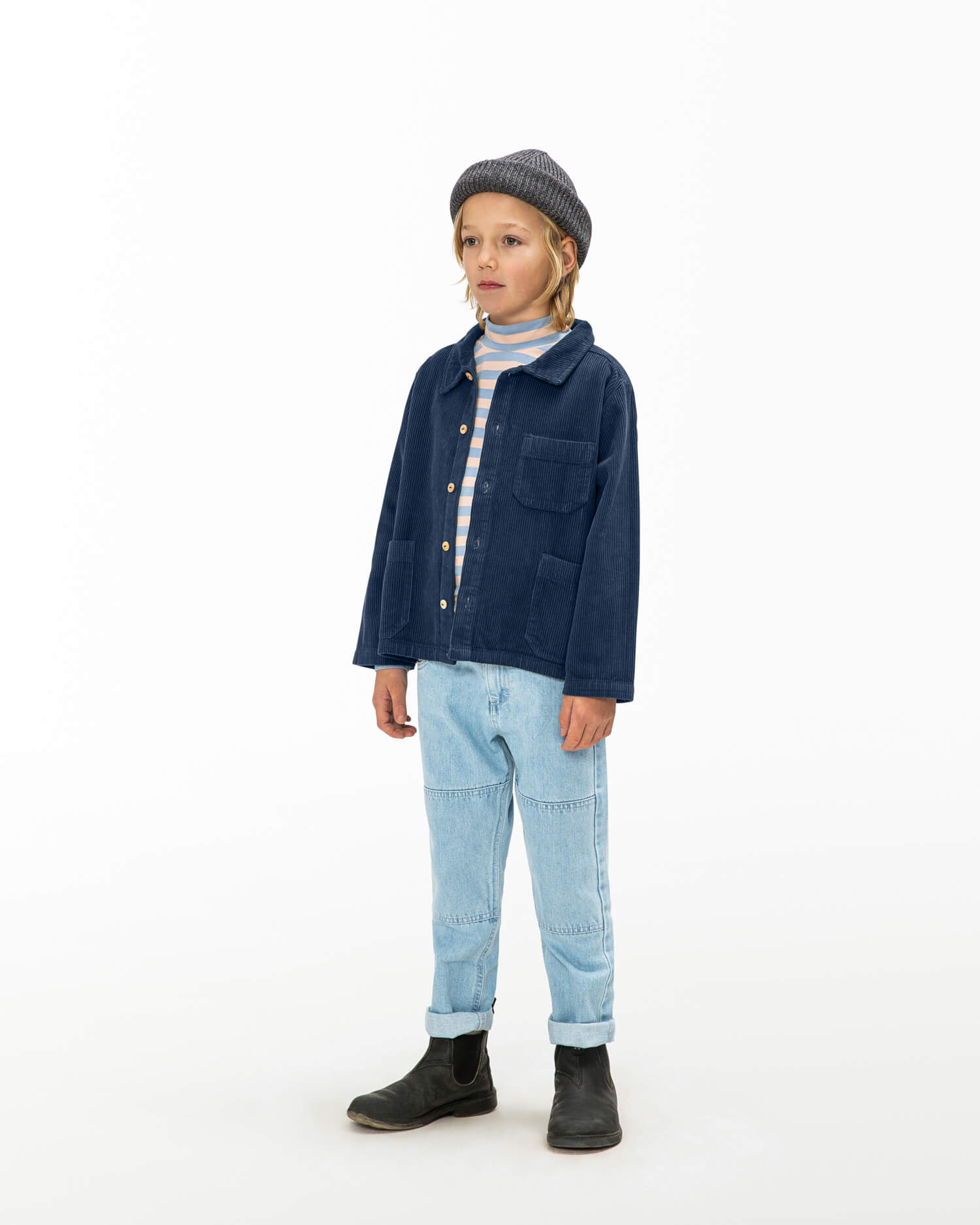 Boxy Corduroy Jacket anchor blue
