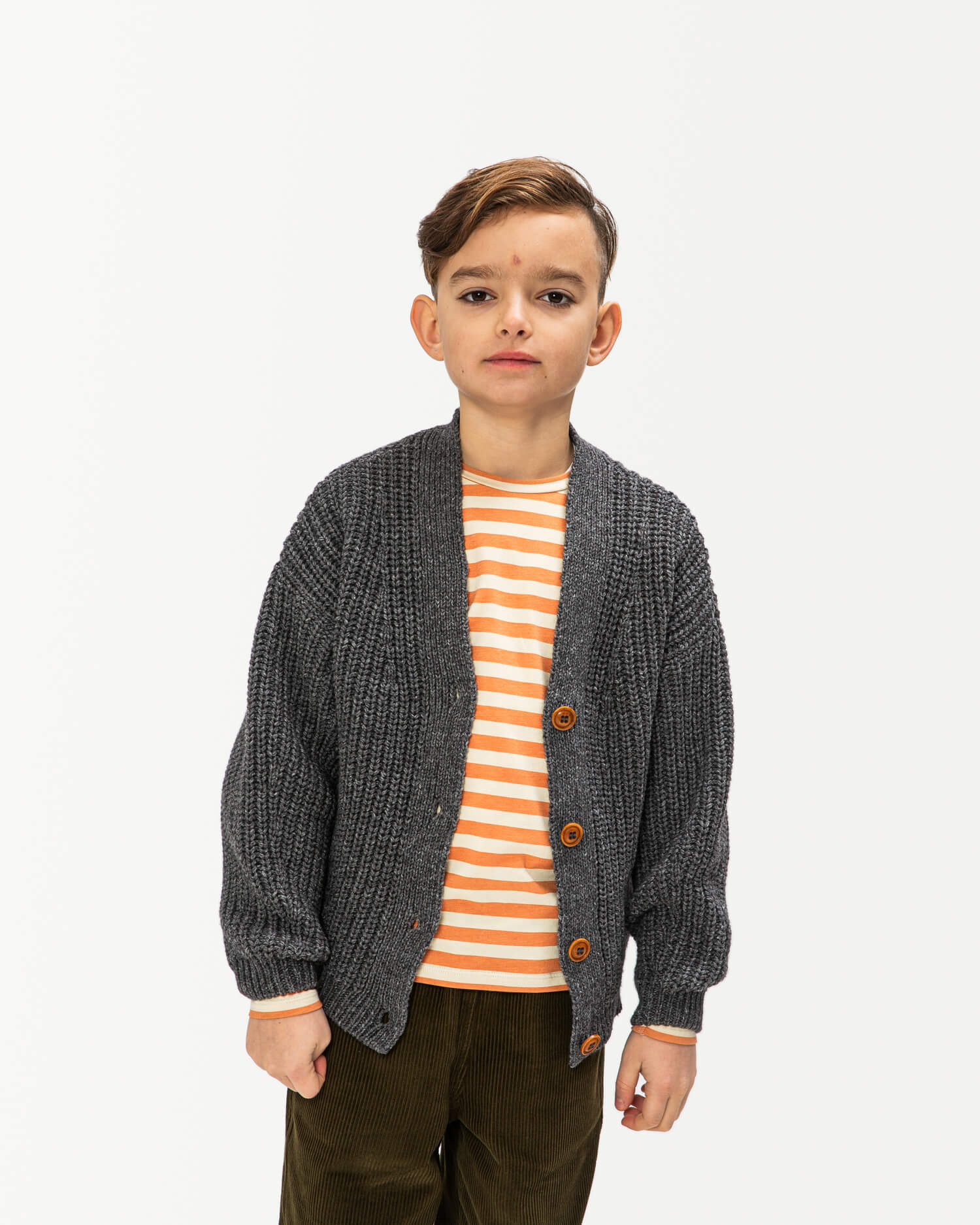 V-Neck Cardigan graphite