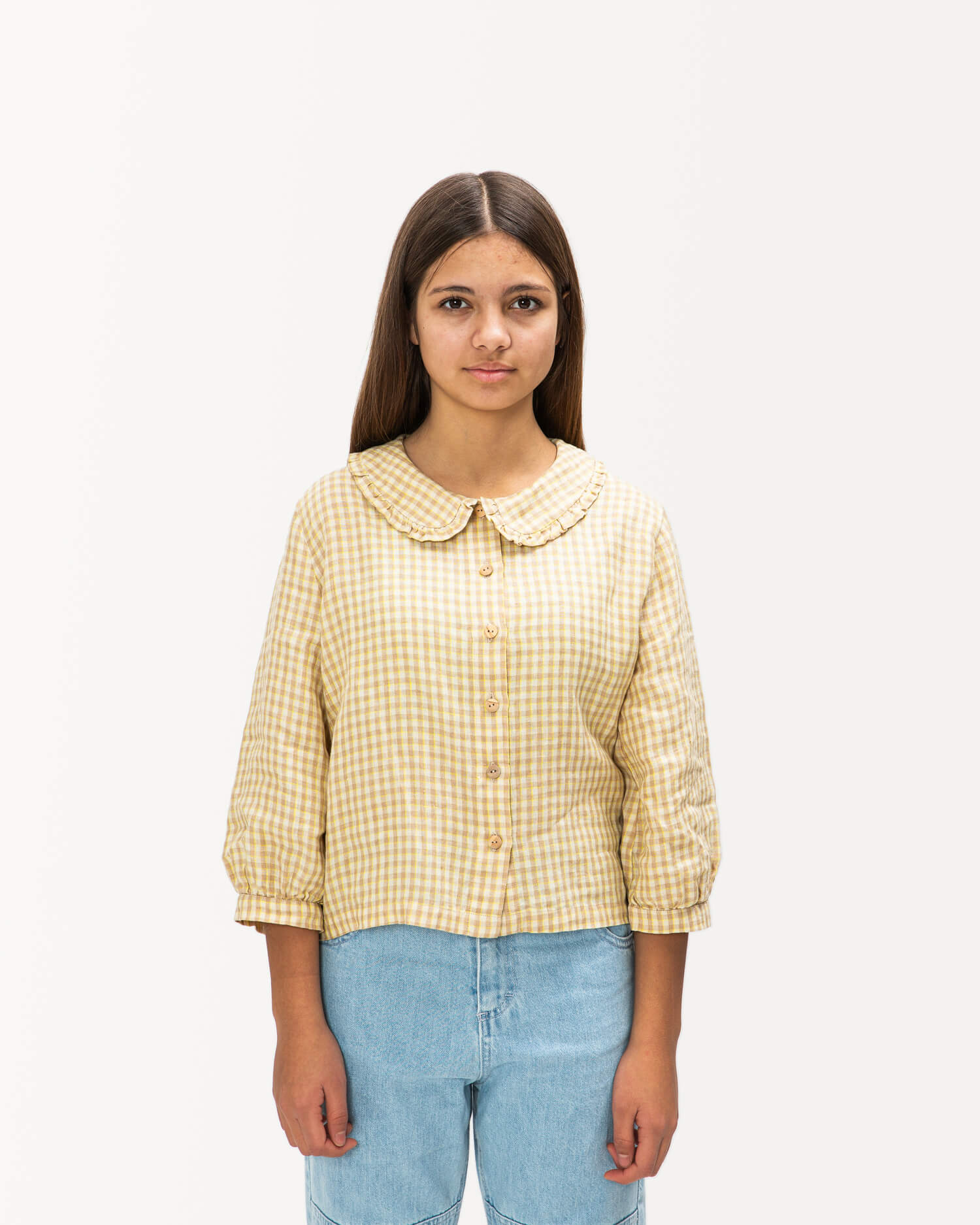 Vintage Collar Blouse dijon check