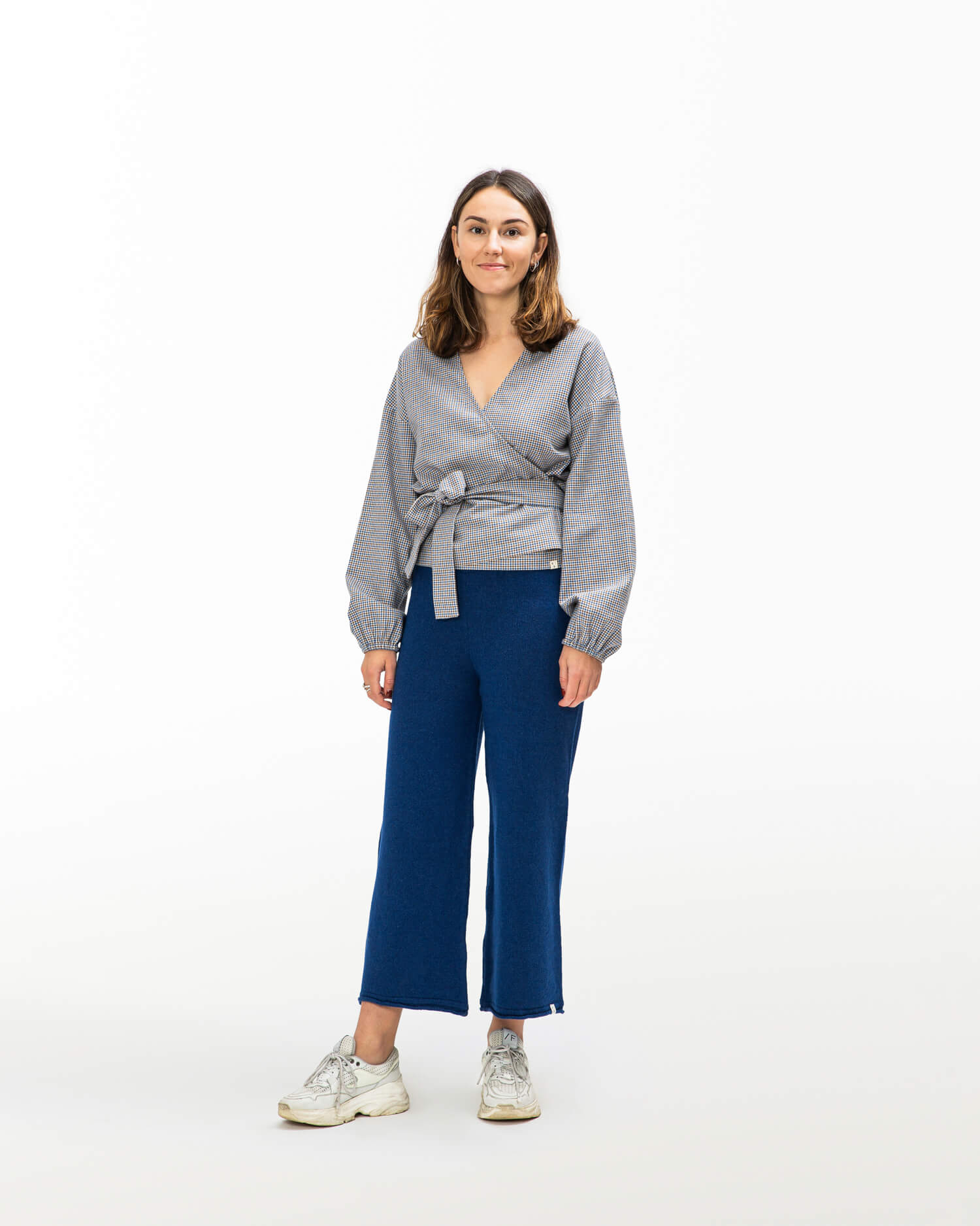 Flannel Wrap Blouse pepita