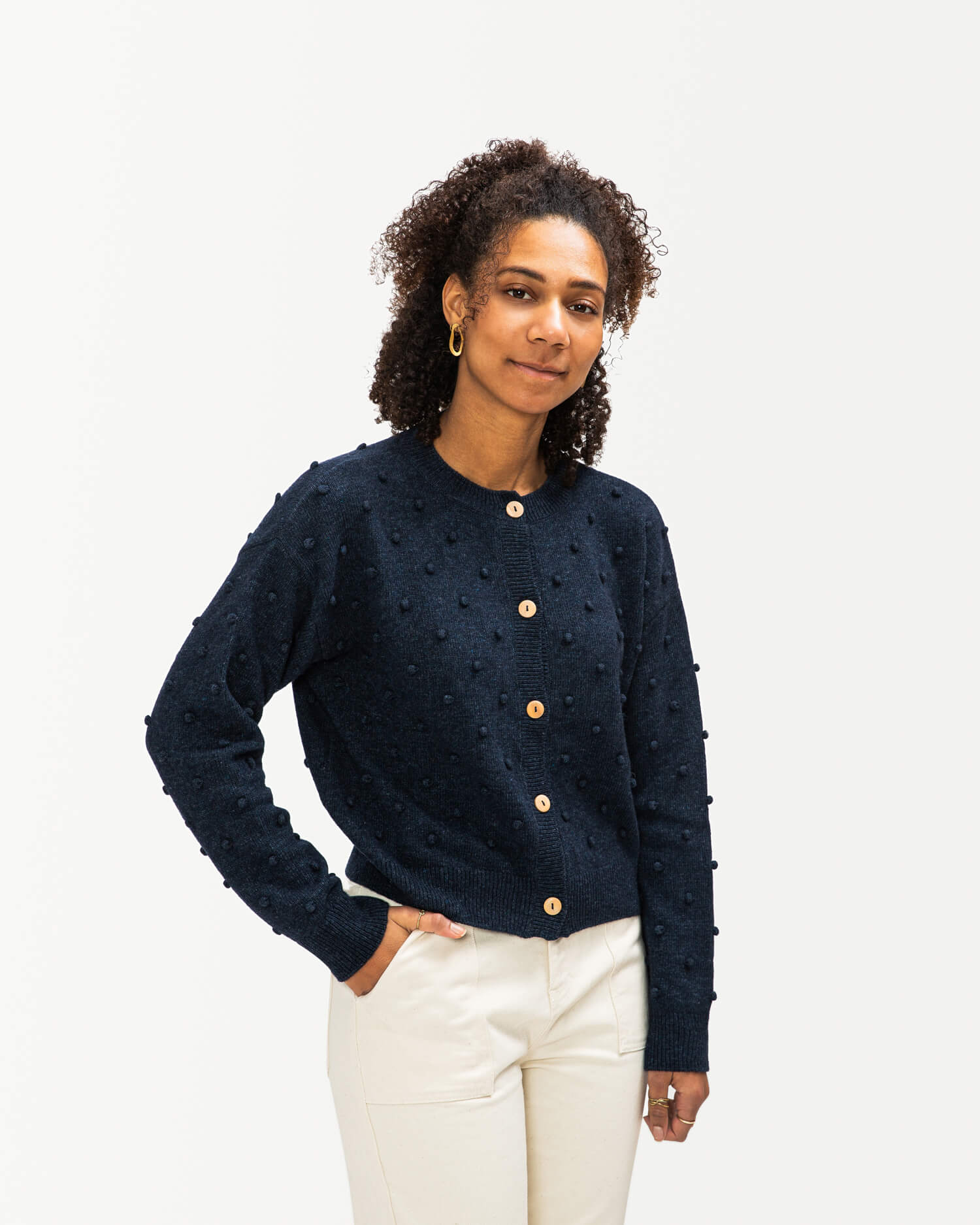 Popcorn Cardigan navy