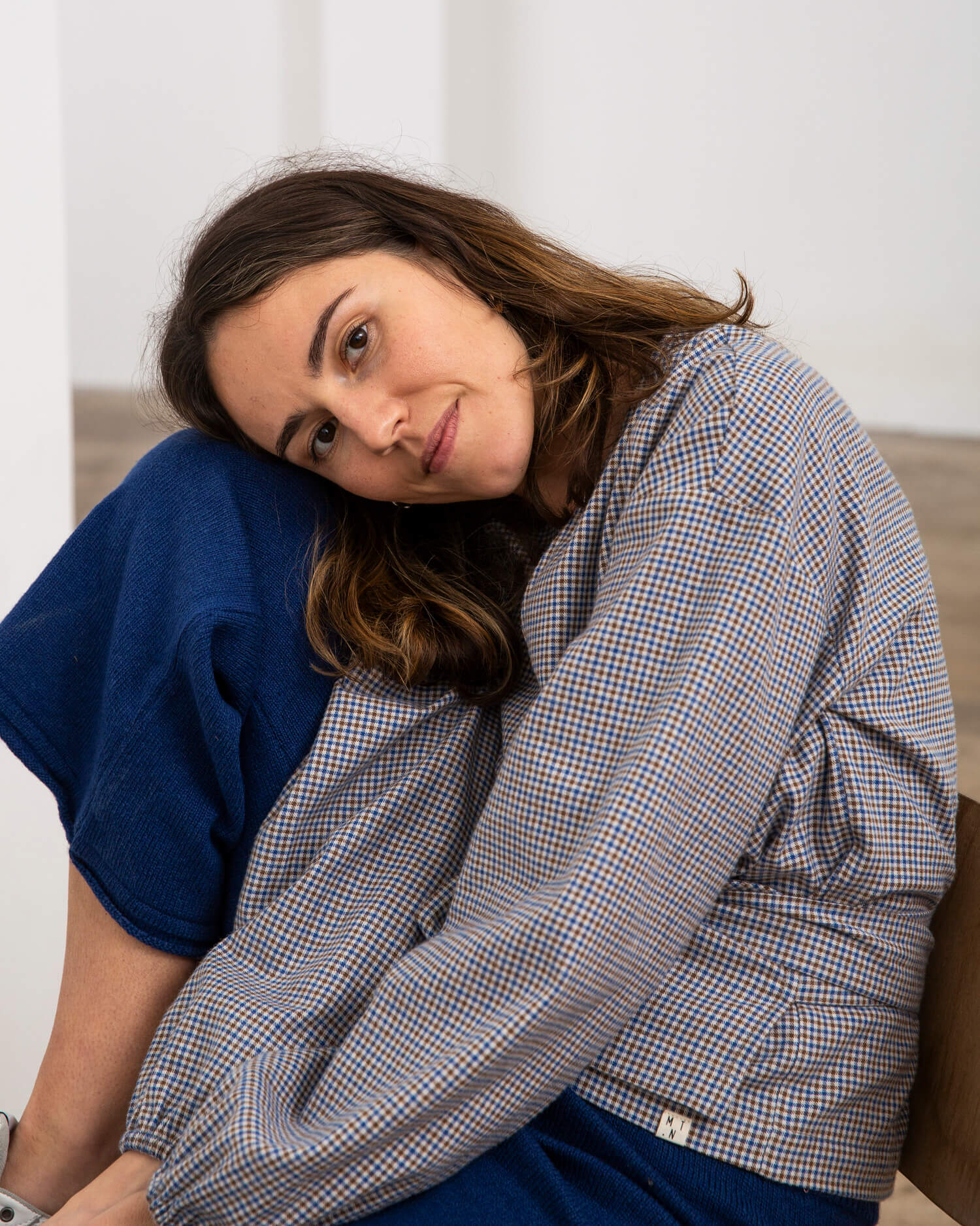 Flannel Wrap Blouse pepita
