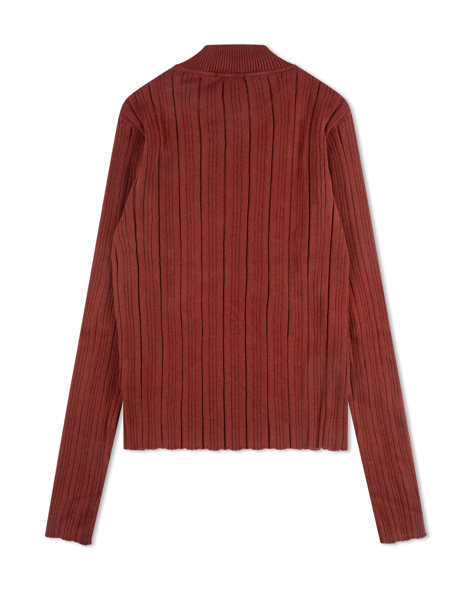 Ribbed Collared Longsleeve maroon