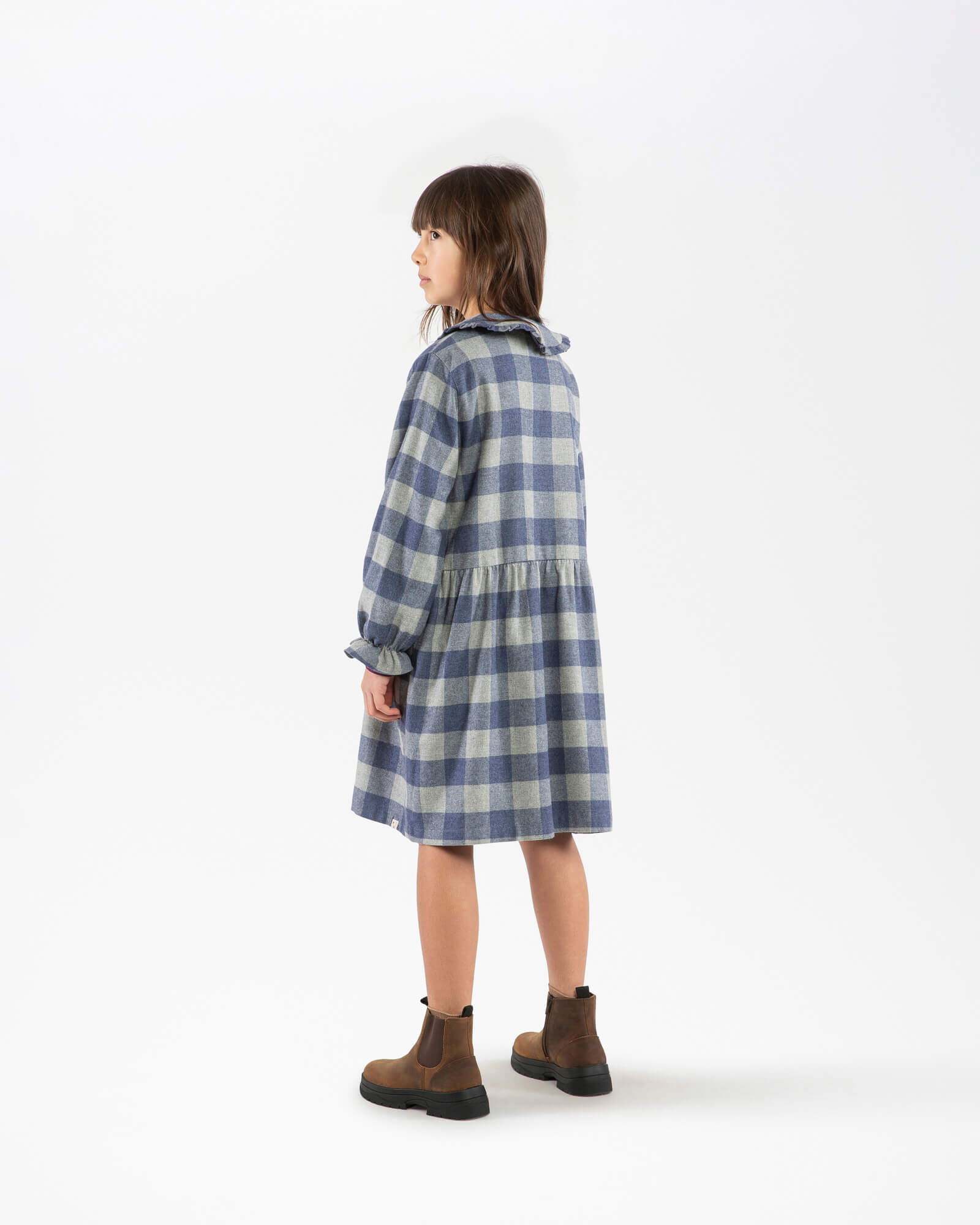 Flannel Collar Dress plaid check