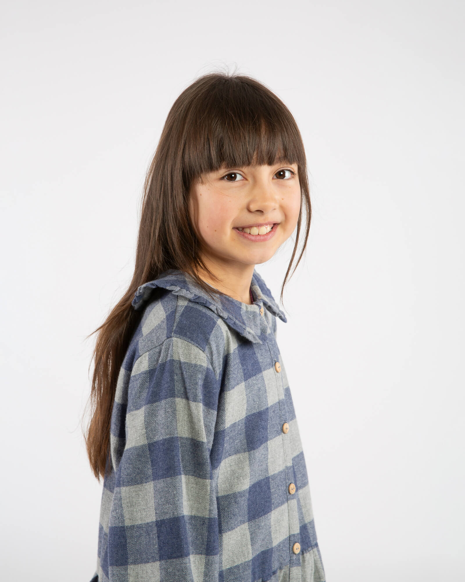 Flannel Collar Dress plaid check