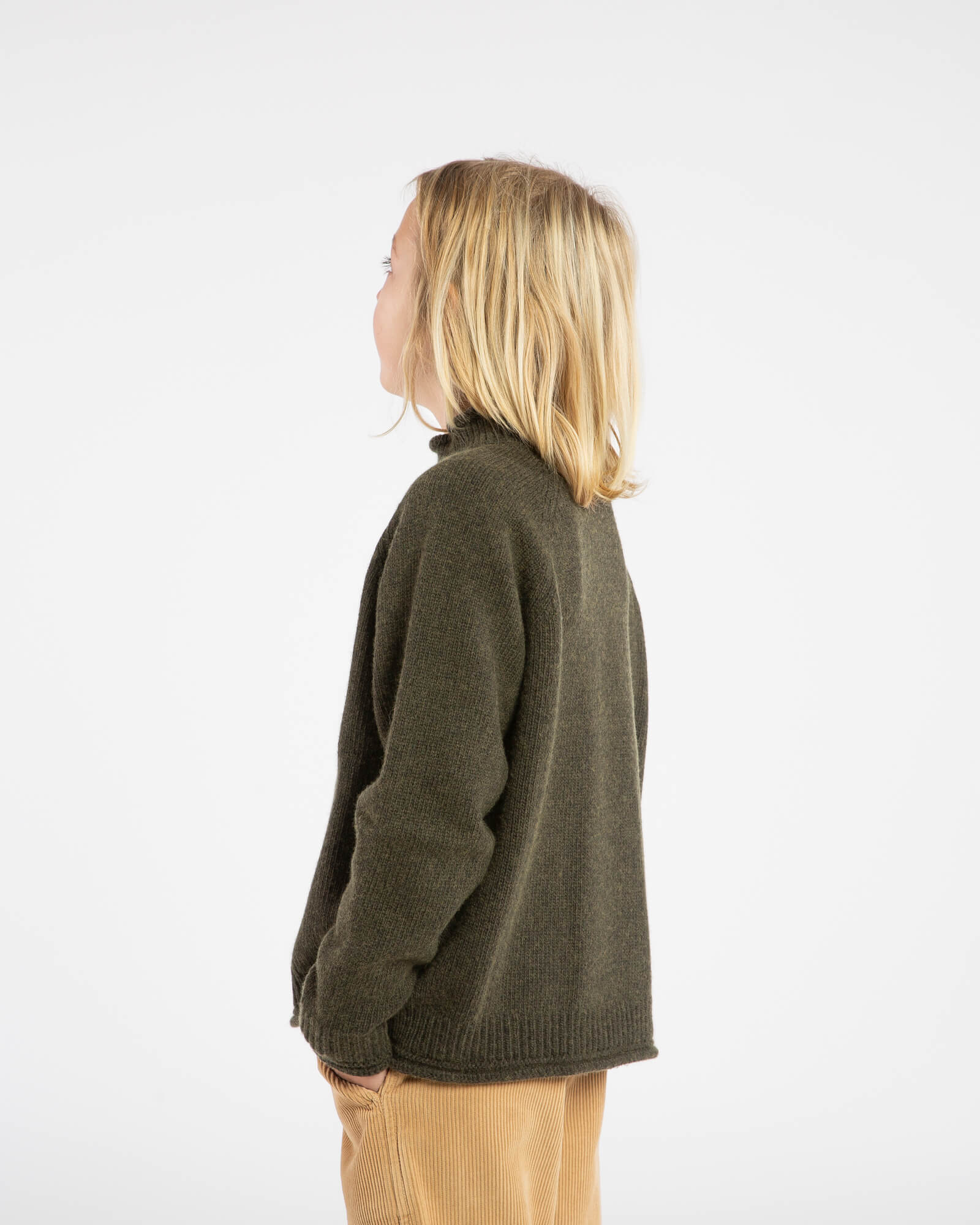 Raglan High Neck Sweater olive
