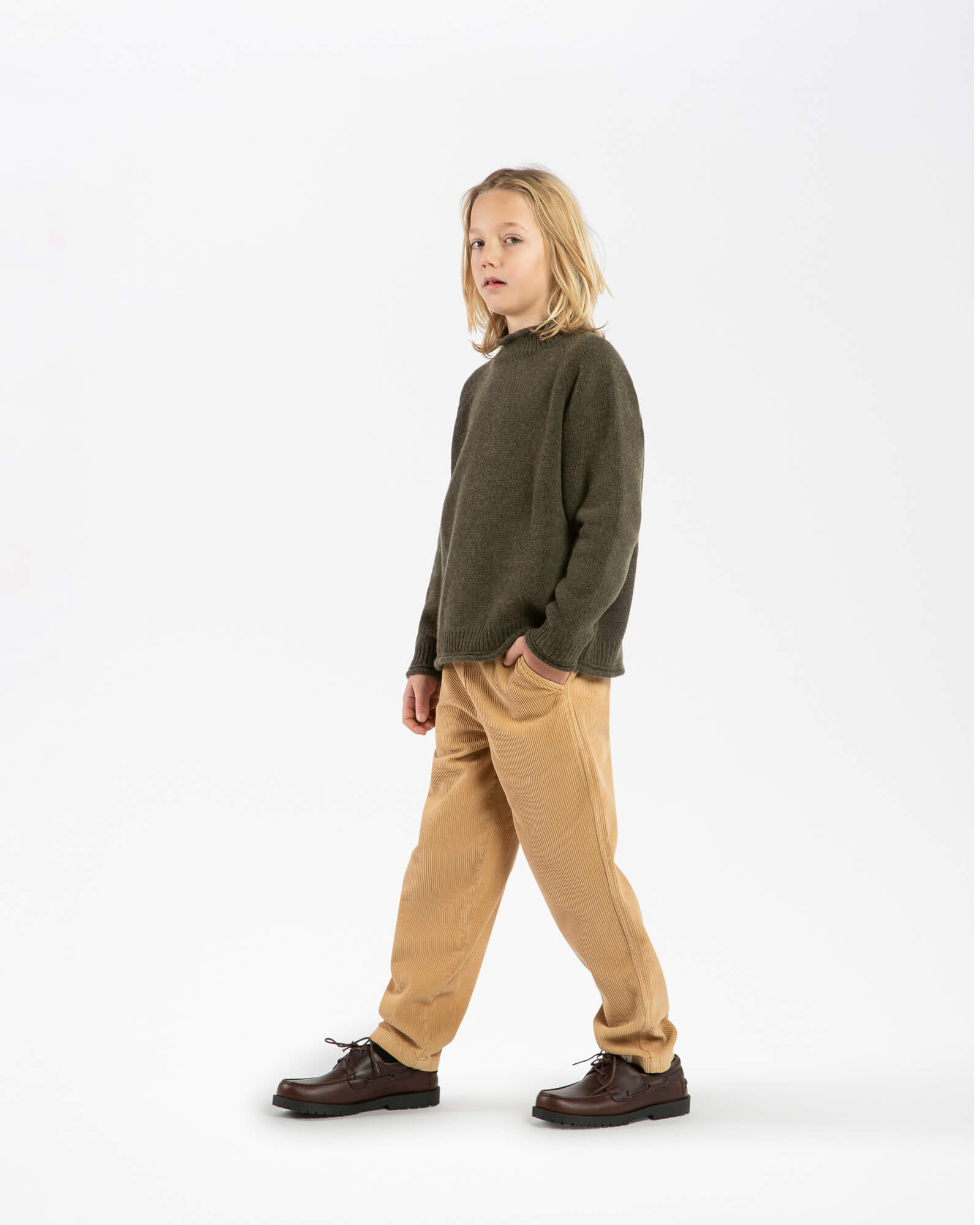 Raglan High Neck Sweater olive