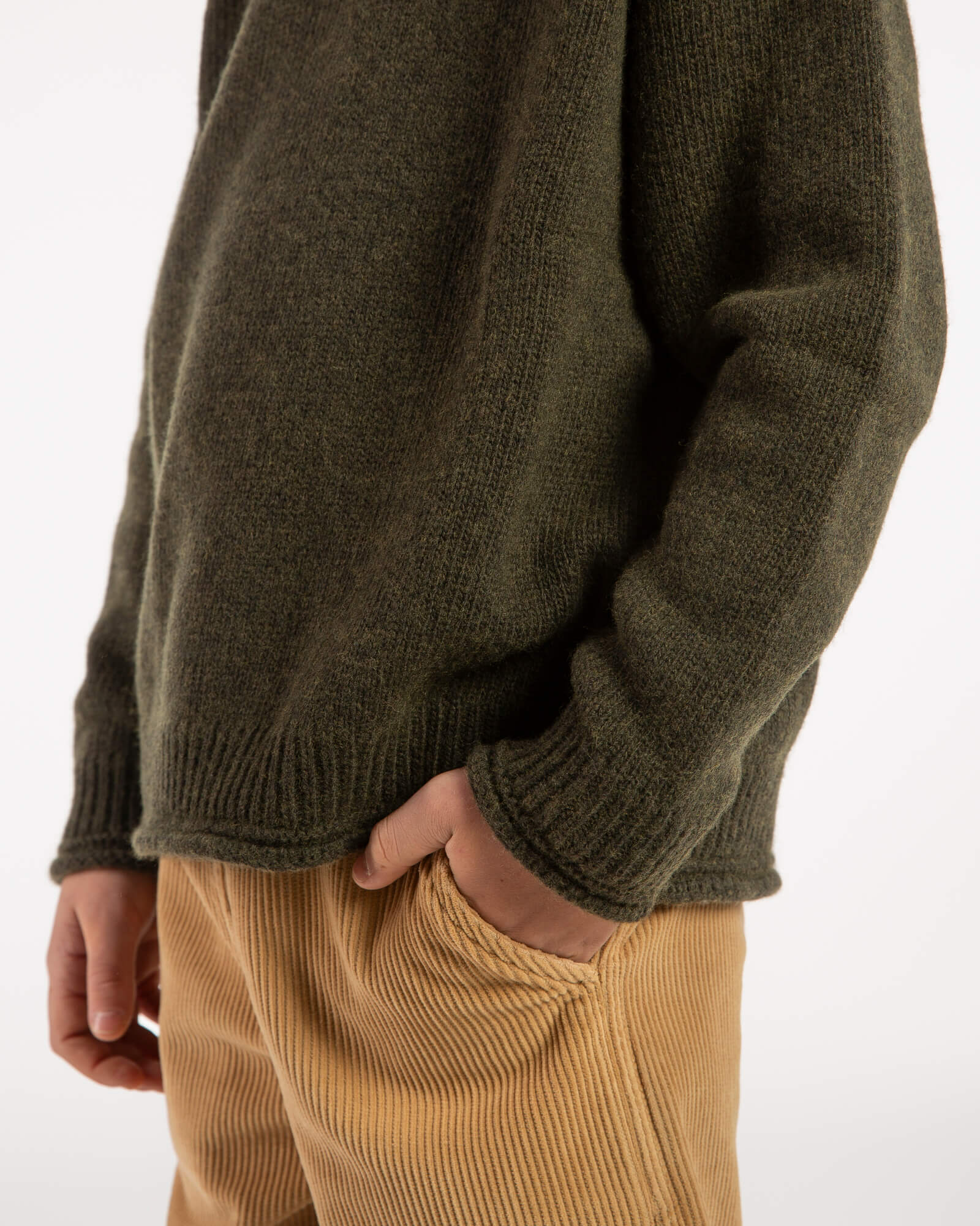 Raglan High Neck Sweater olive