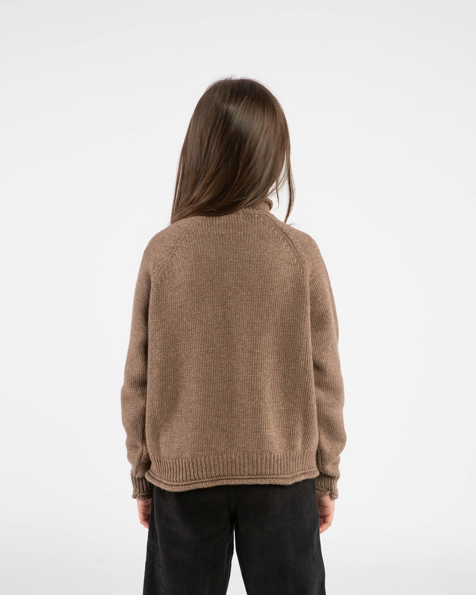 Raglan High Neck Sweater sepia