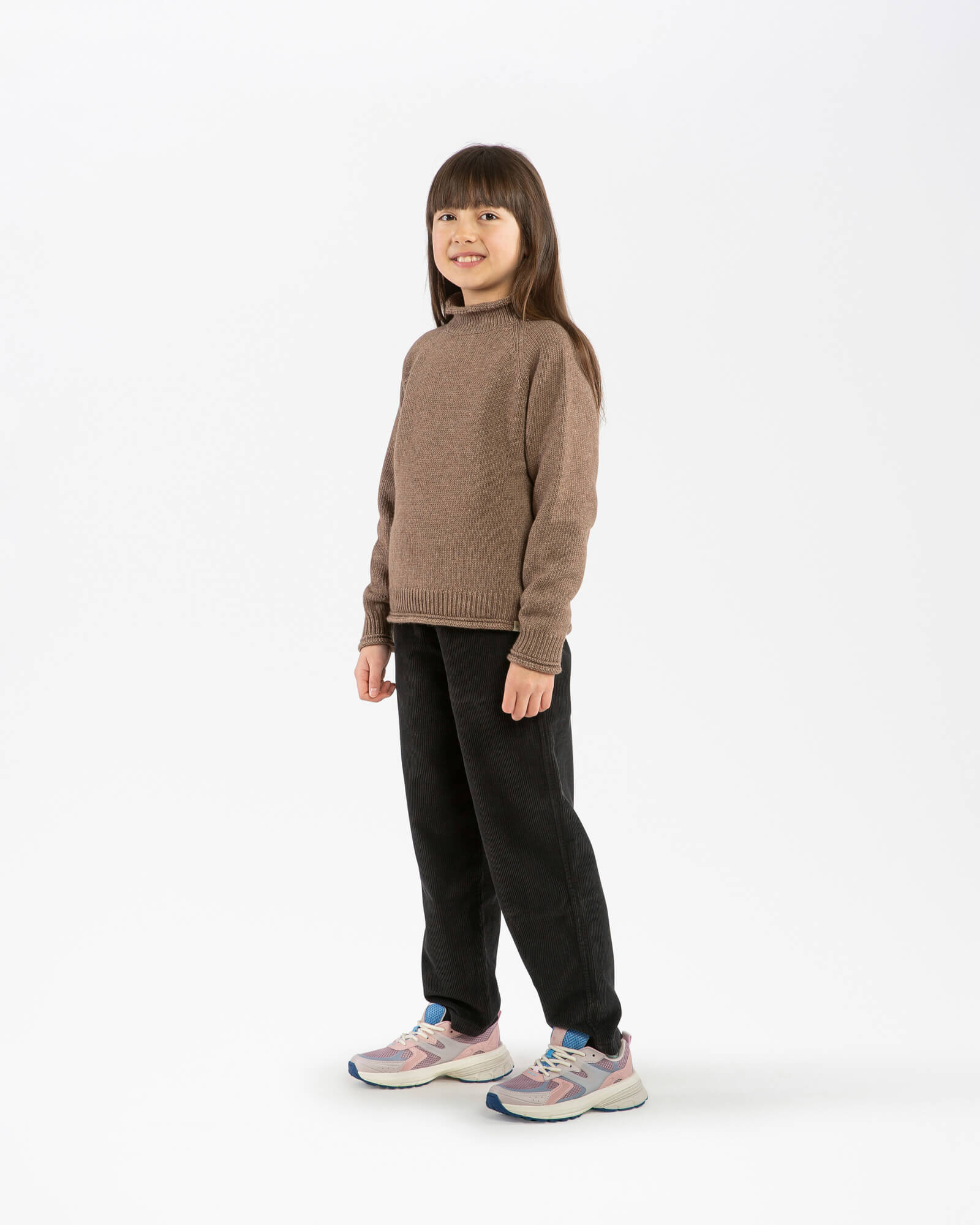 Raglan High Neck Sweater sepia