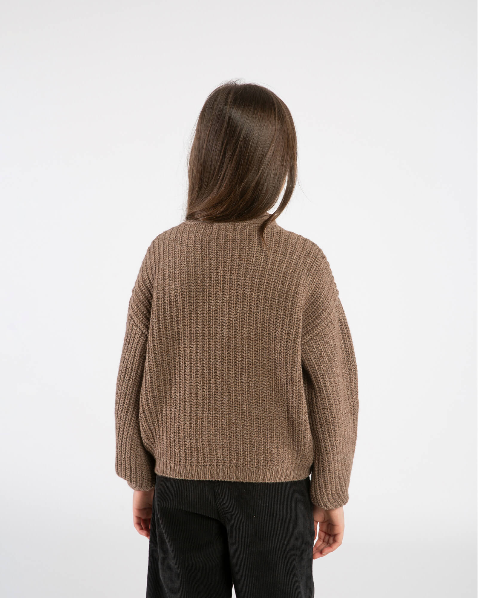 V-Neck Cardigan sepia