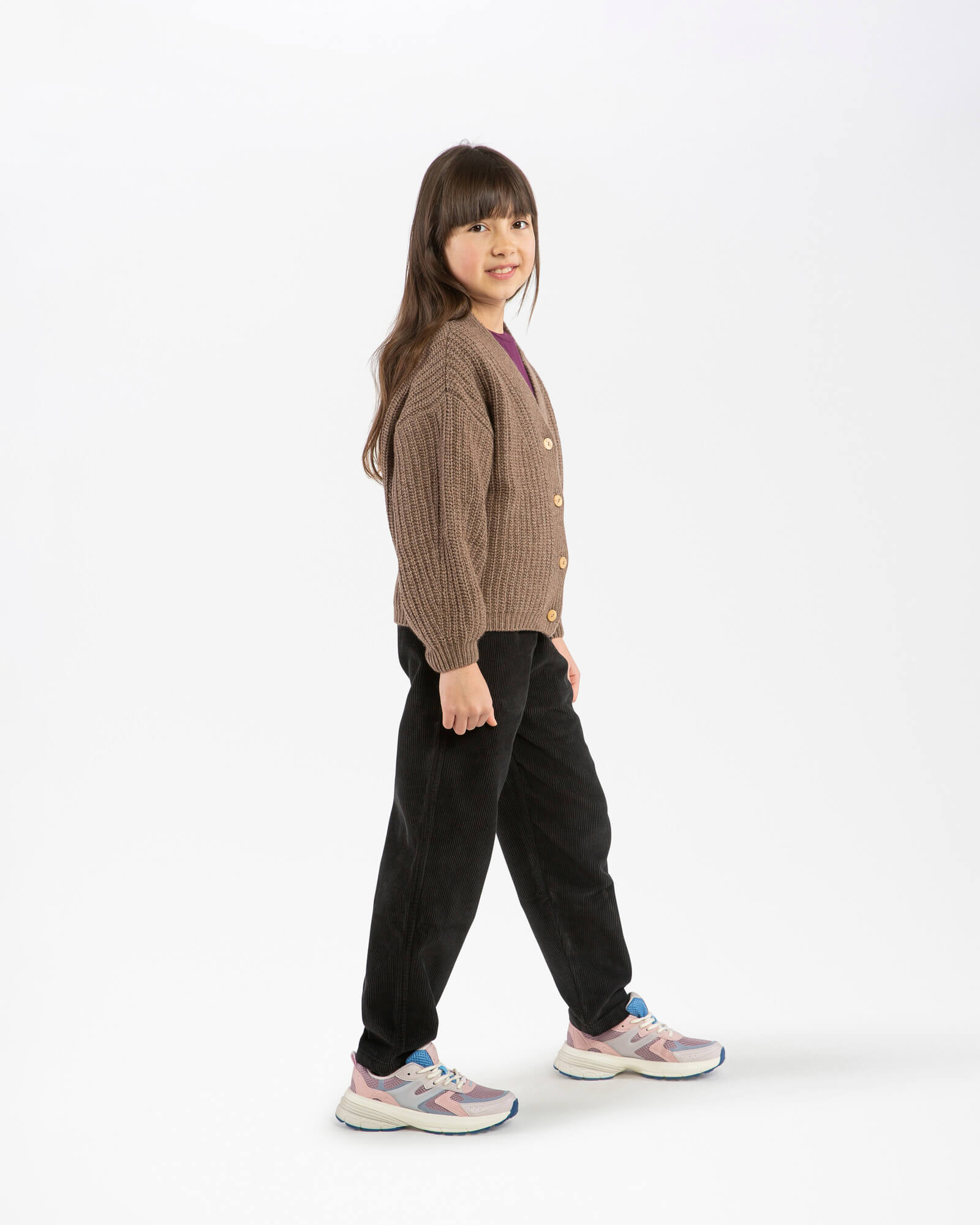 V-Neck Cardigan sepia