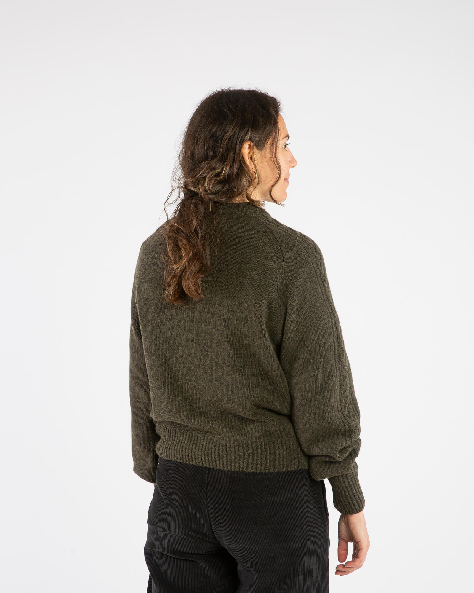 Cable Knit Sweater olive