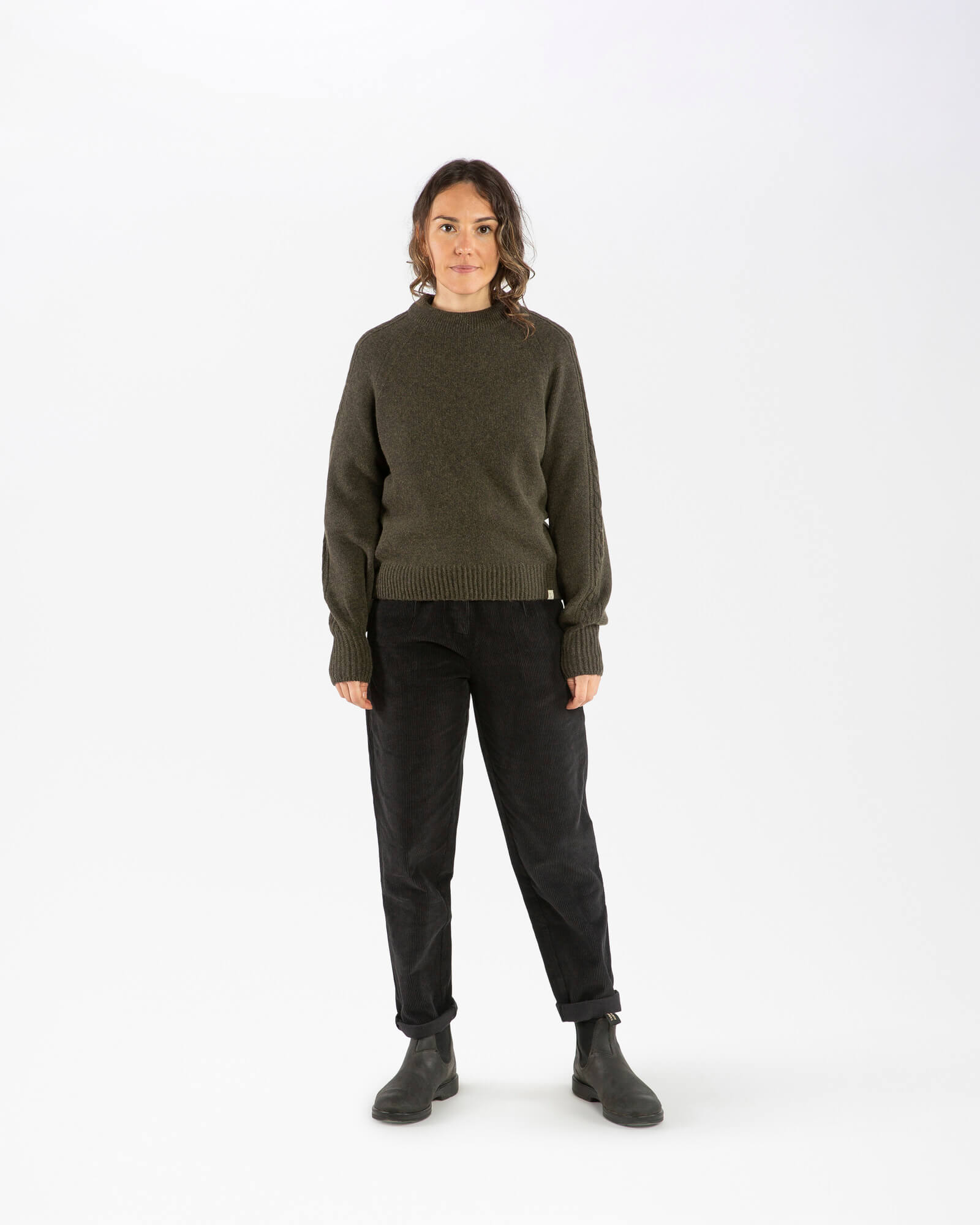 Cable Knit Sweater olive