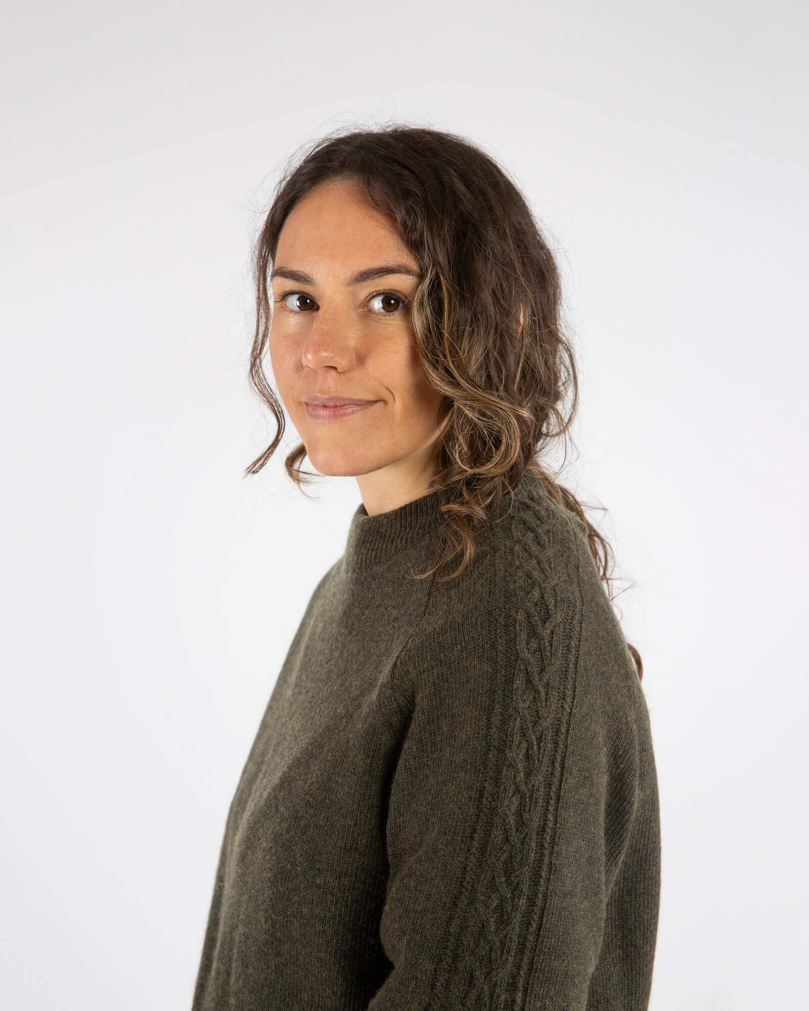 Cable Knit Sweater olive