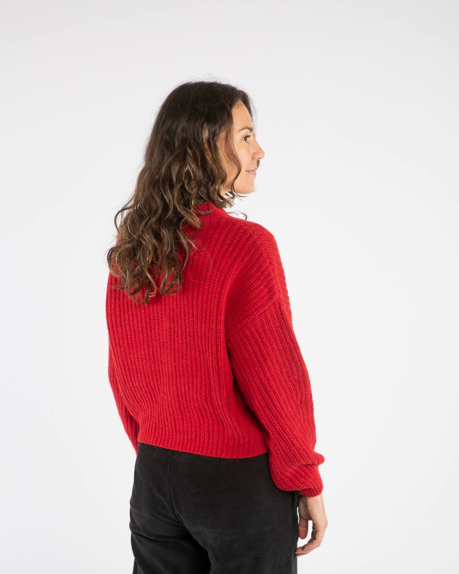 Organic Knit Cardigan poppy