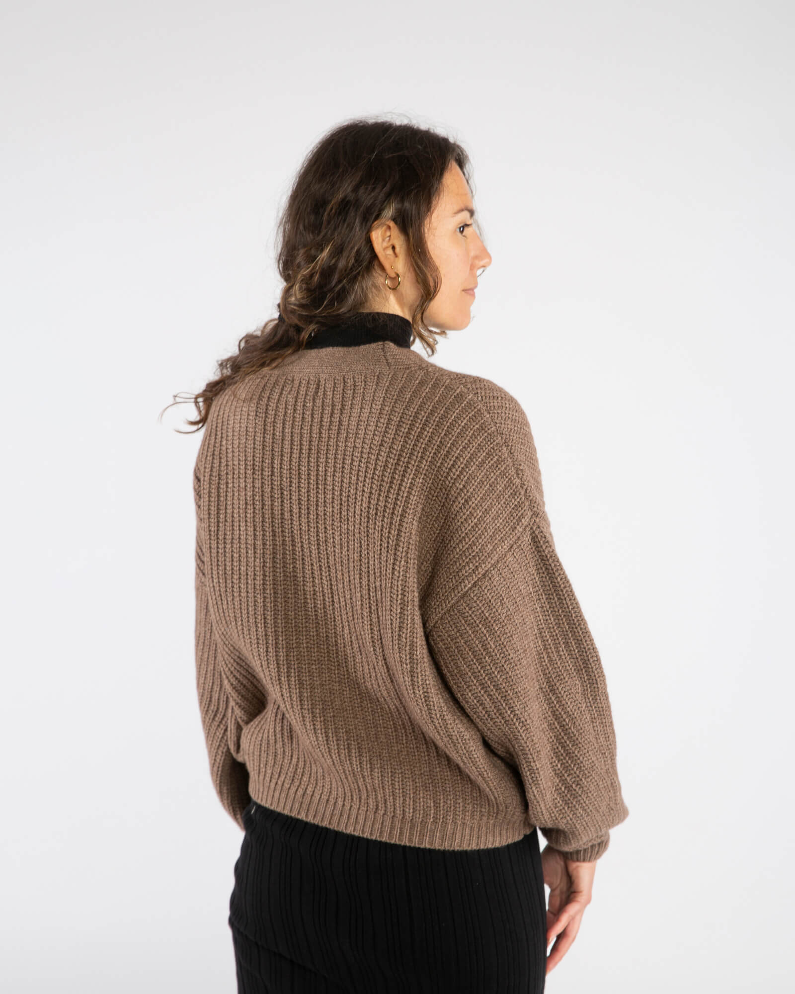 Organic Knit Cardigan sepia