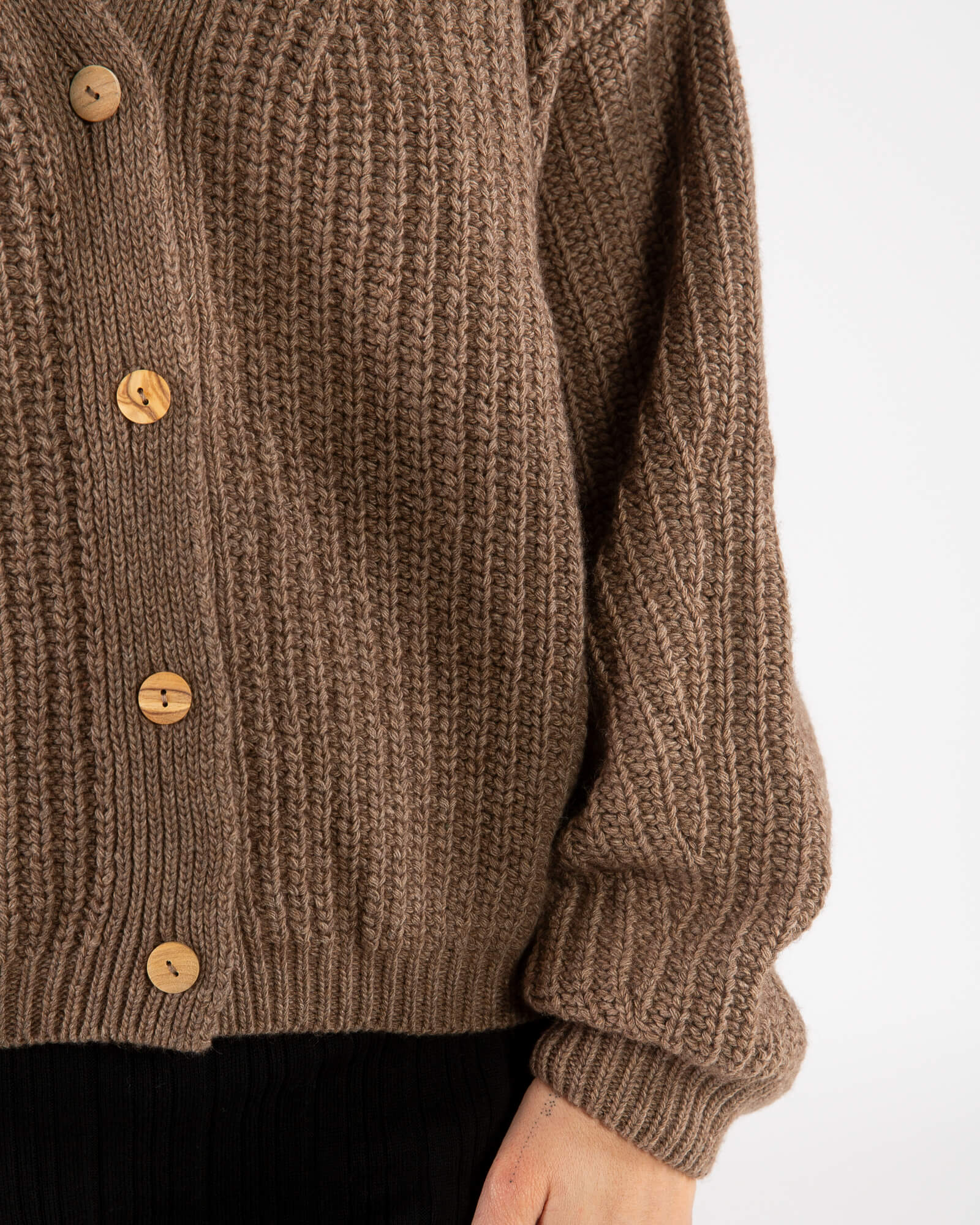Organic Knit Cardigan sepia