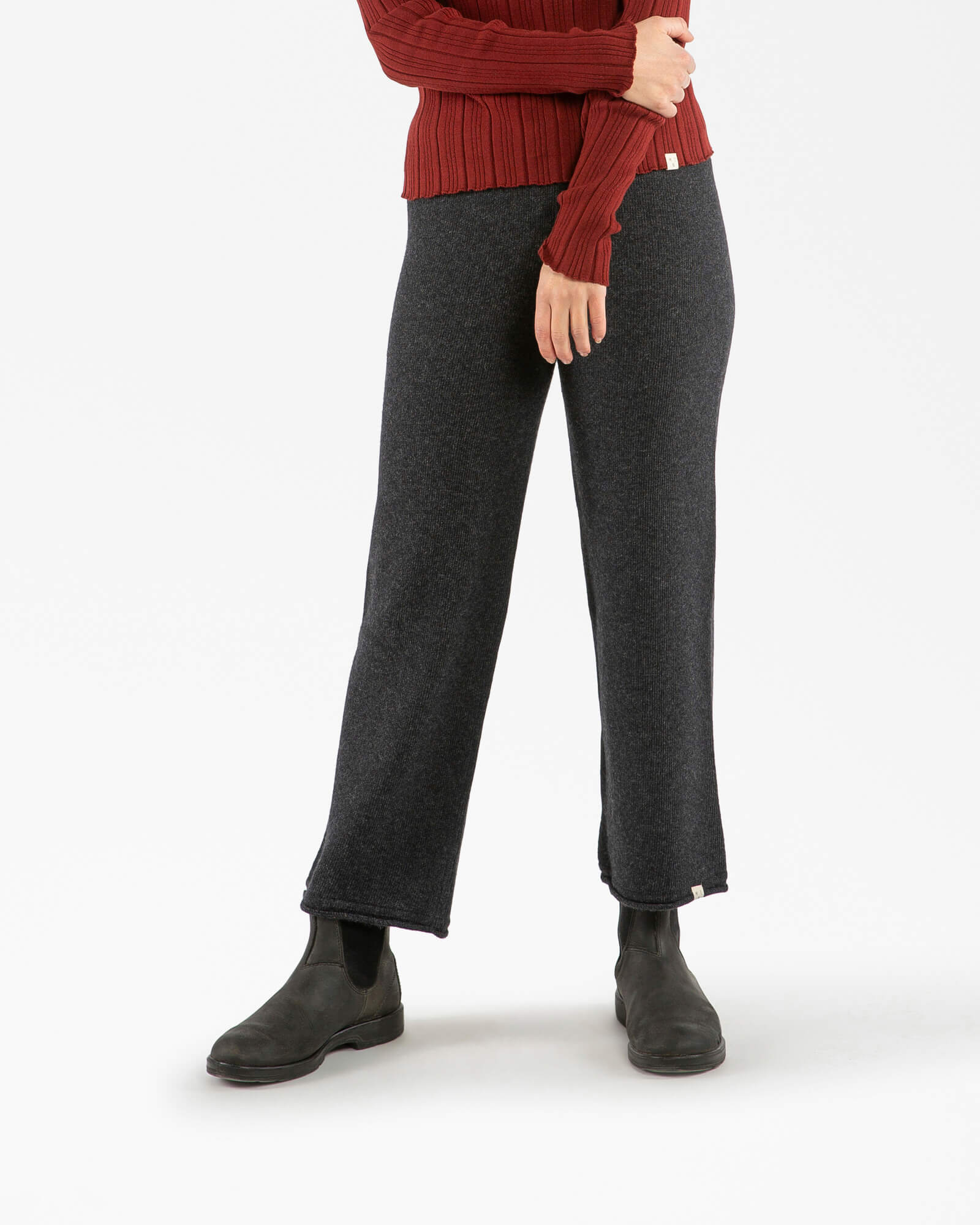 Ribbed Collared Longsleeve maroon