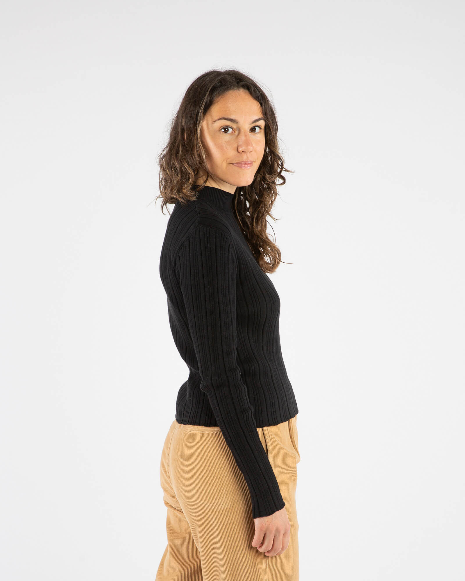 Ribbed Collared Longsleeve onyx