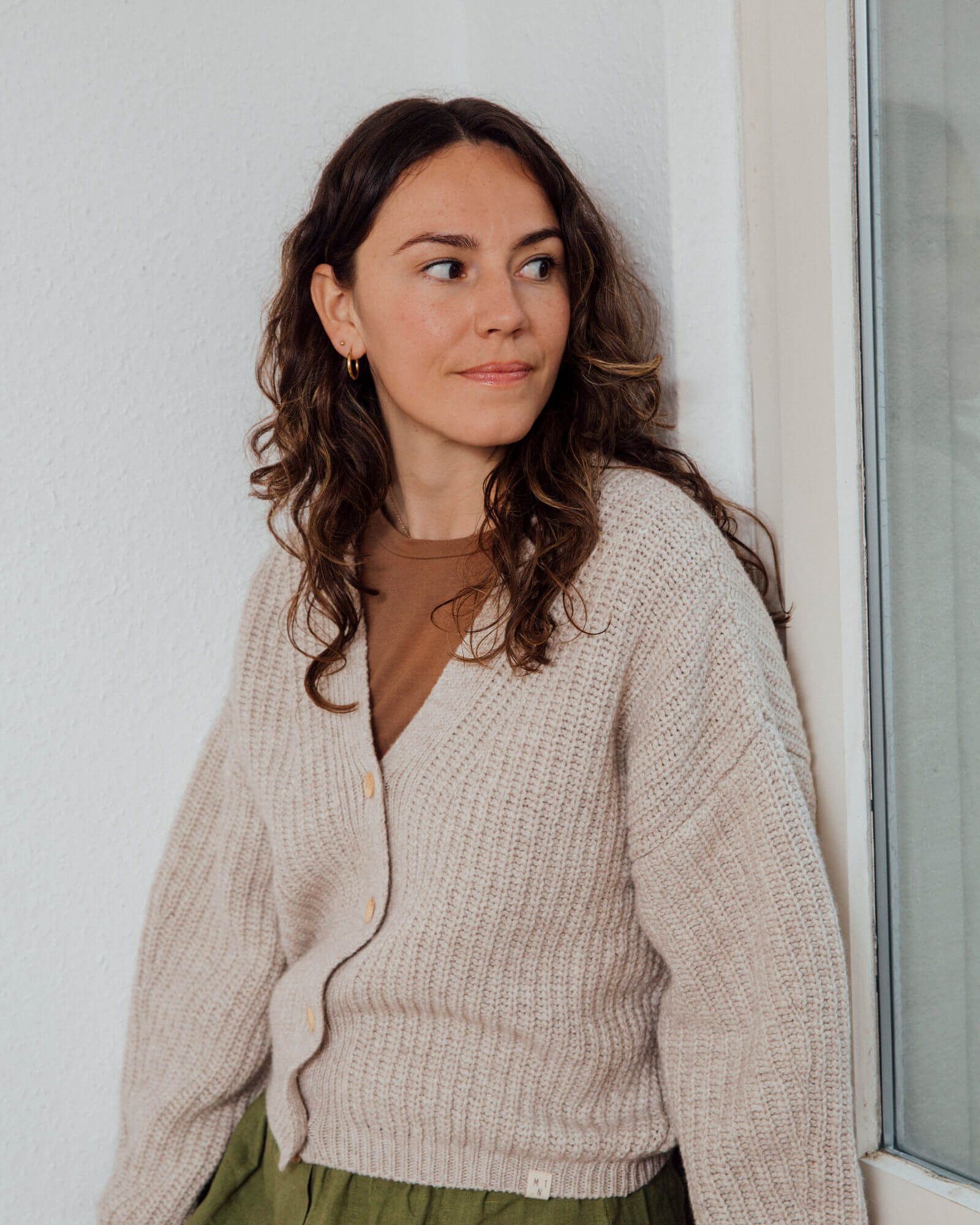 Organic Knit Cardigan salt