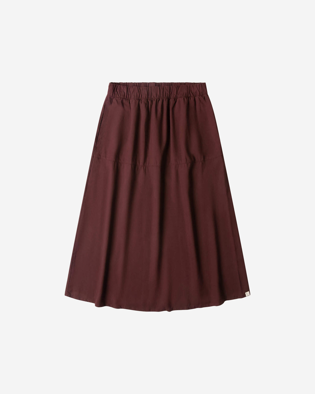Ruffled Midi Skirt maroon