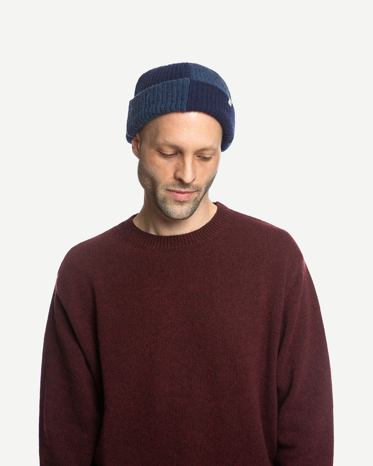 Fisherman Beanie blue melange - navy