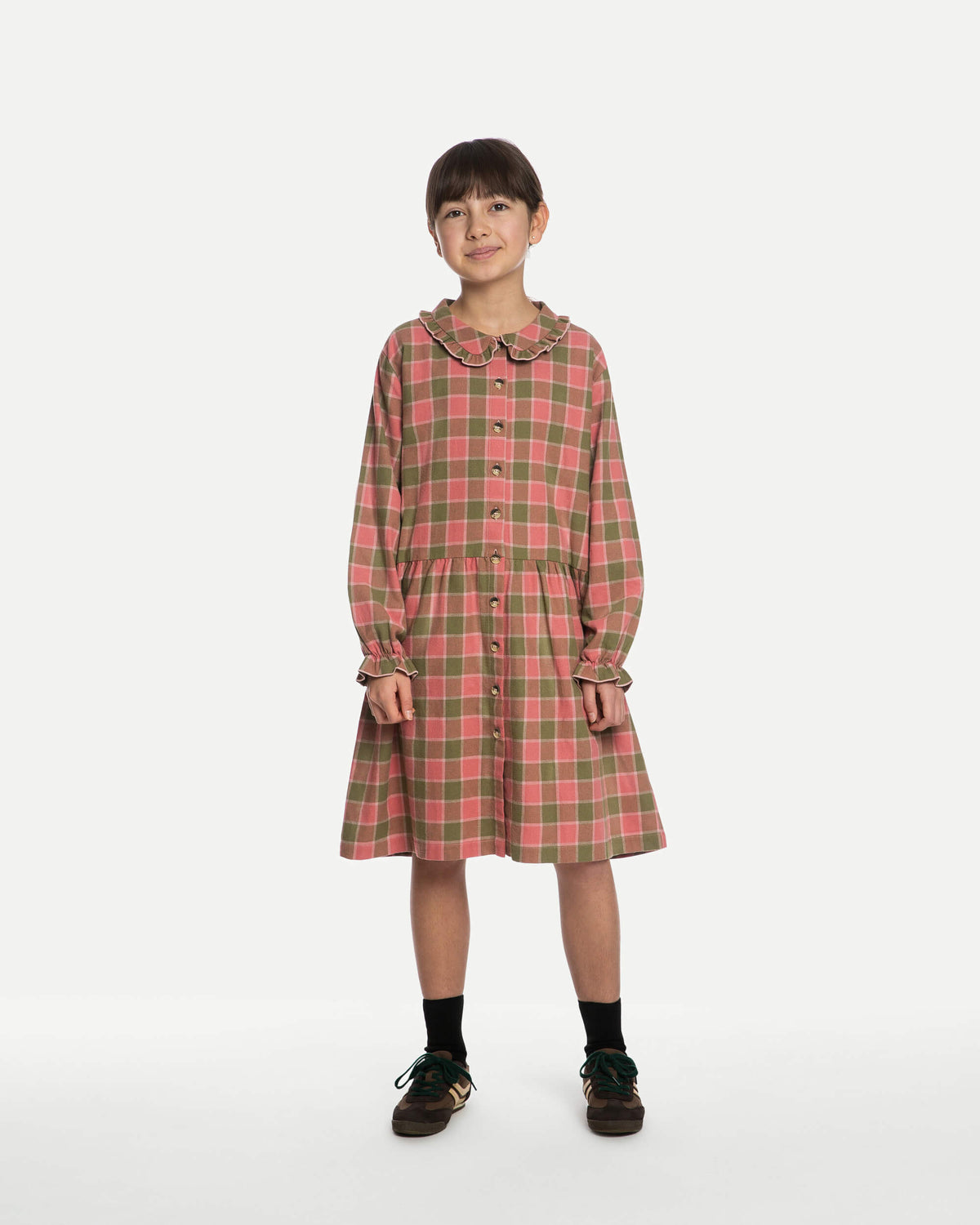 Flannel Collar Dress coast check