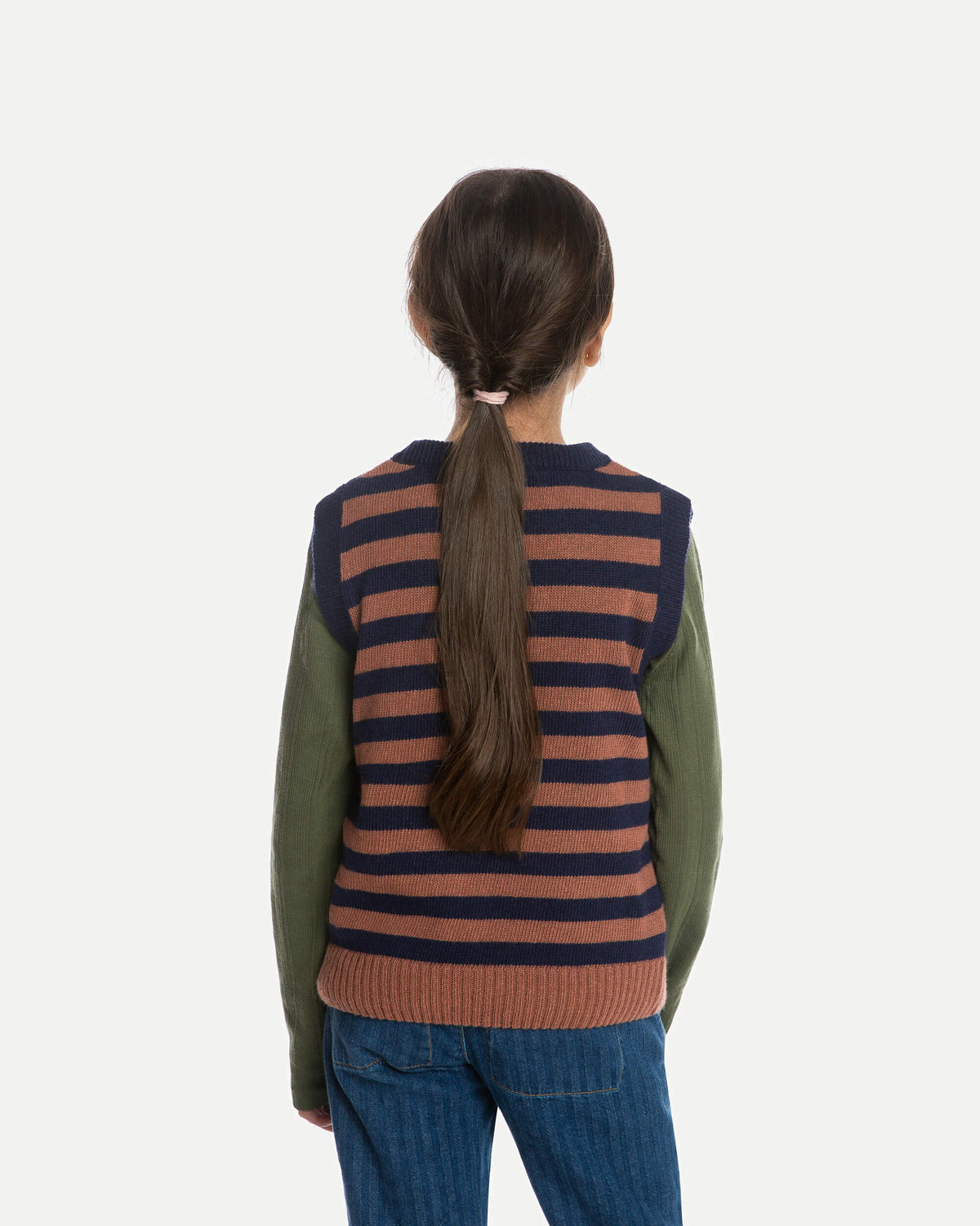 Wool Tank navy striped