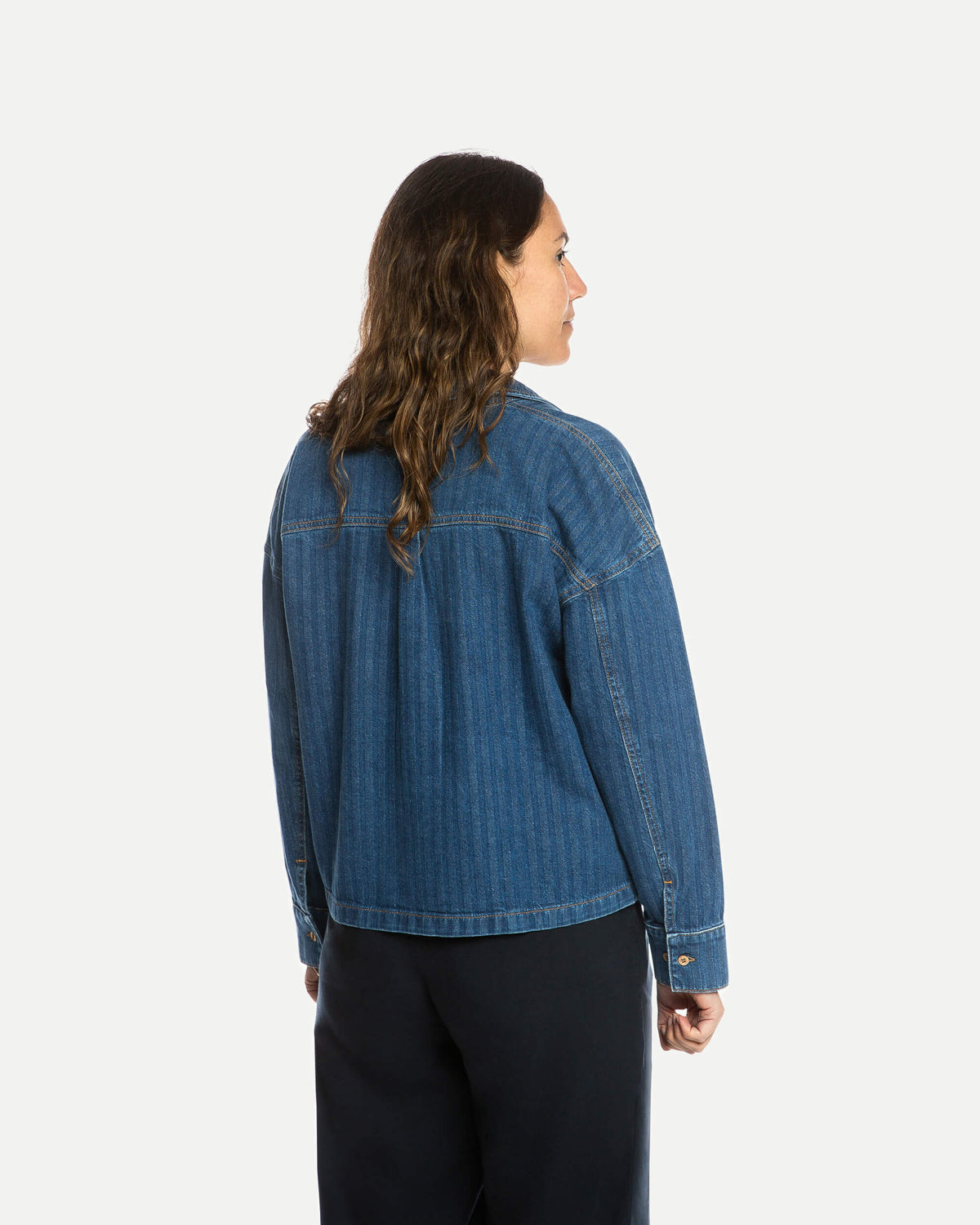 Denim Blouse herringbone