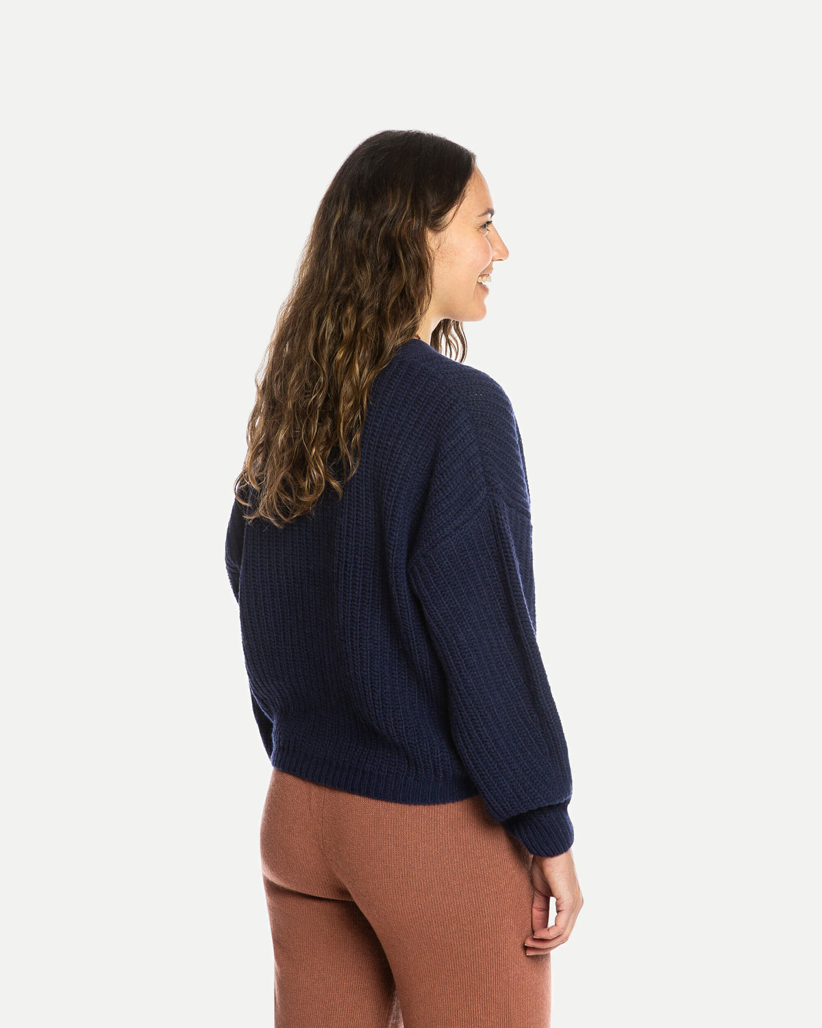 Organic Knit Cardigan navy