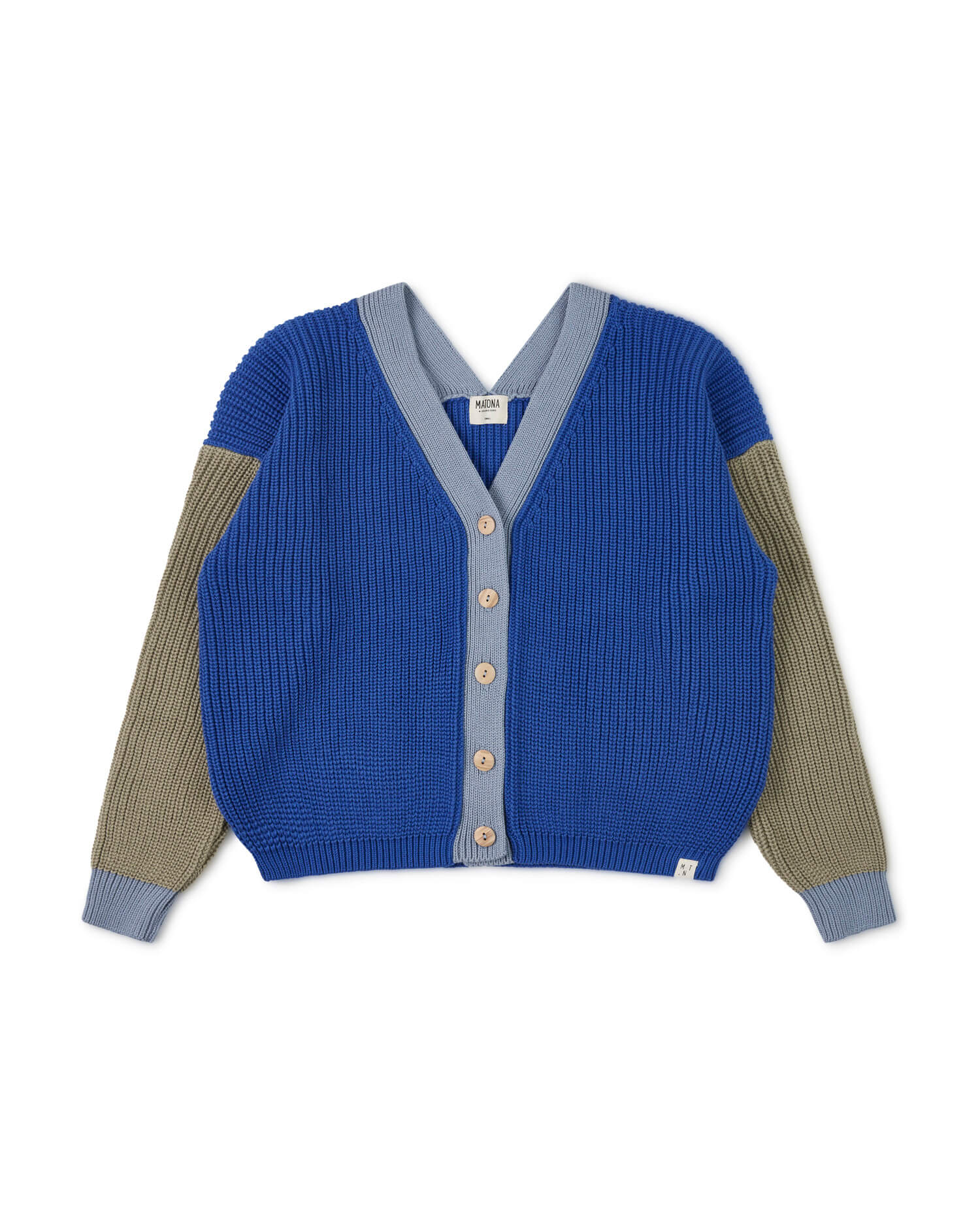 Color Block Cardigan cobalt